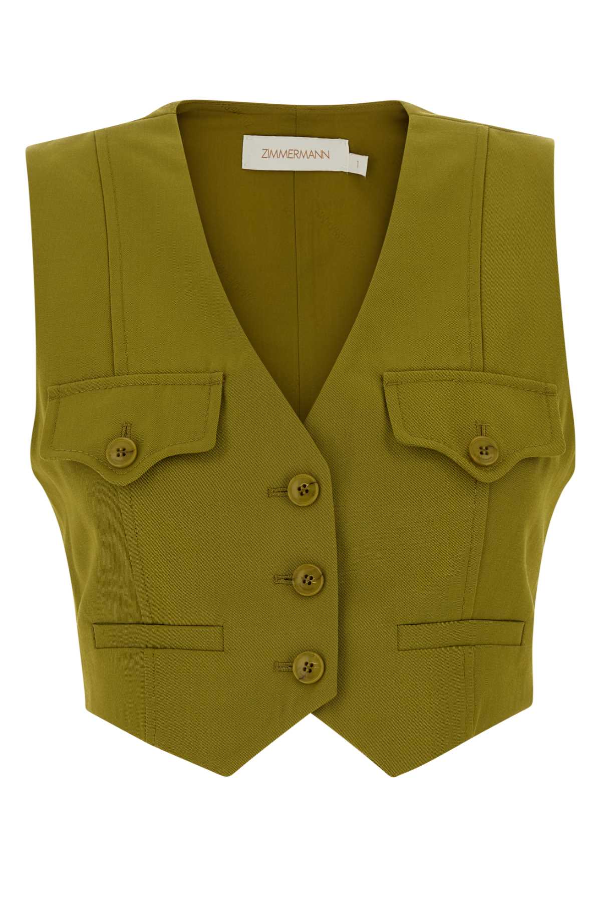 Pistachio green twill Luna vest 7299JS261PIST (ZIMMERMANN / ベスト ) | ZIMMERMANN (ジマーマン)