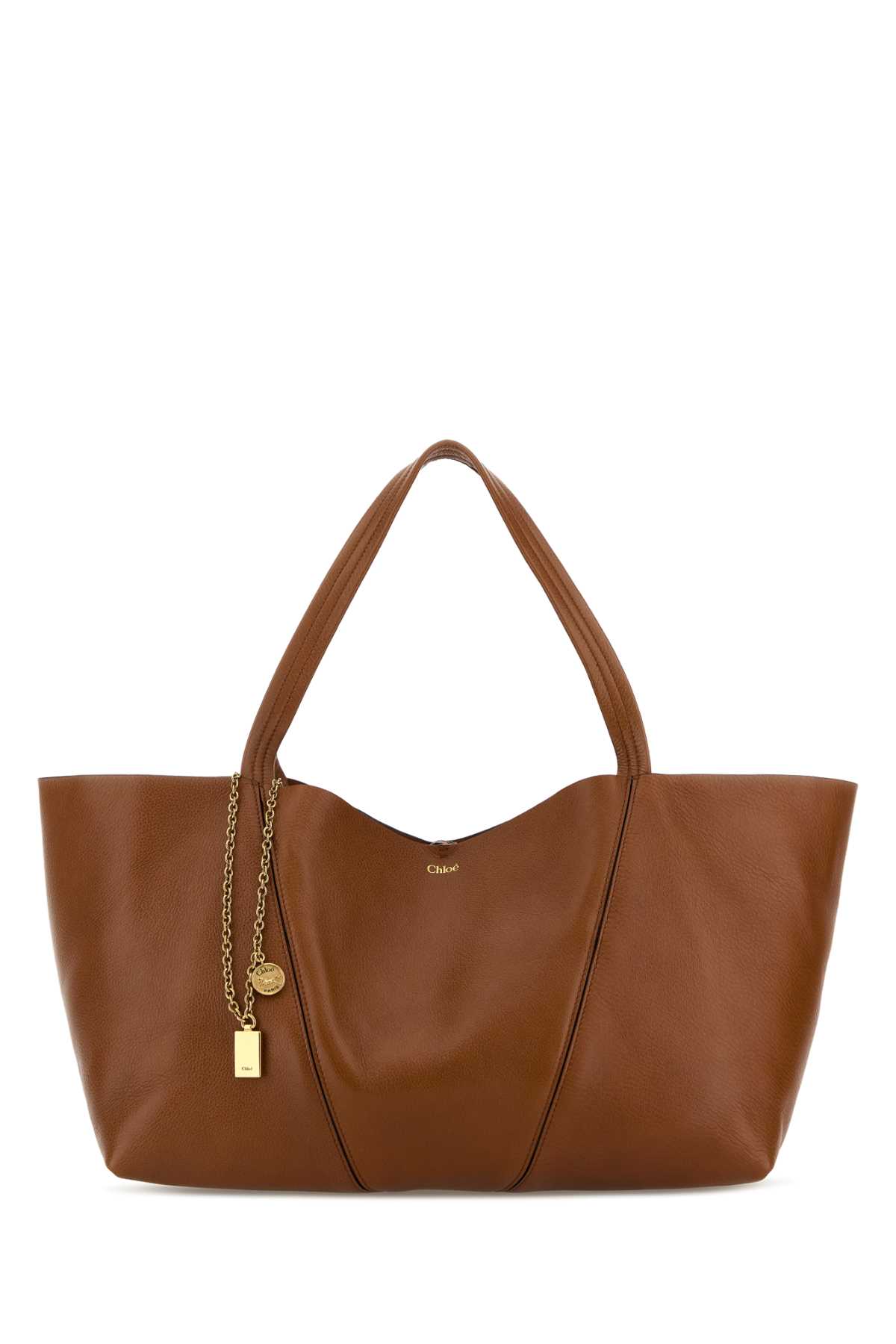 Caramel leather East-West Chloé Spin shopping bag CH26SS814N8426M (Chloé / トートバッグ ) | Chloé (クロエ)