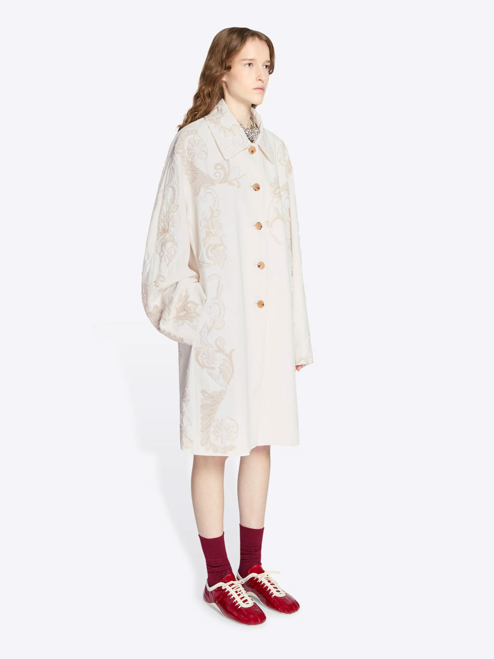 MATADOR HAND EMBROIDERY A-LINE COTTON COAT 01028433998 (Dries Van Noten / コート ) | Dries Van Noten (ドリスヴァンノッテン)(3)