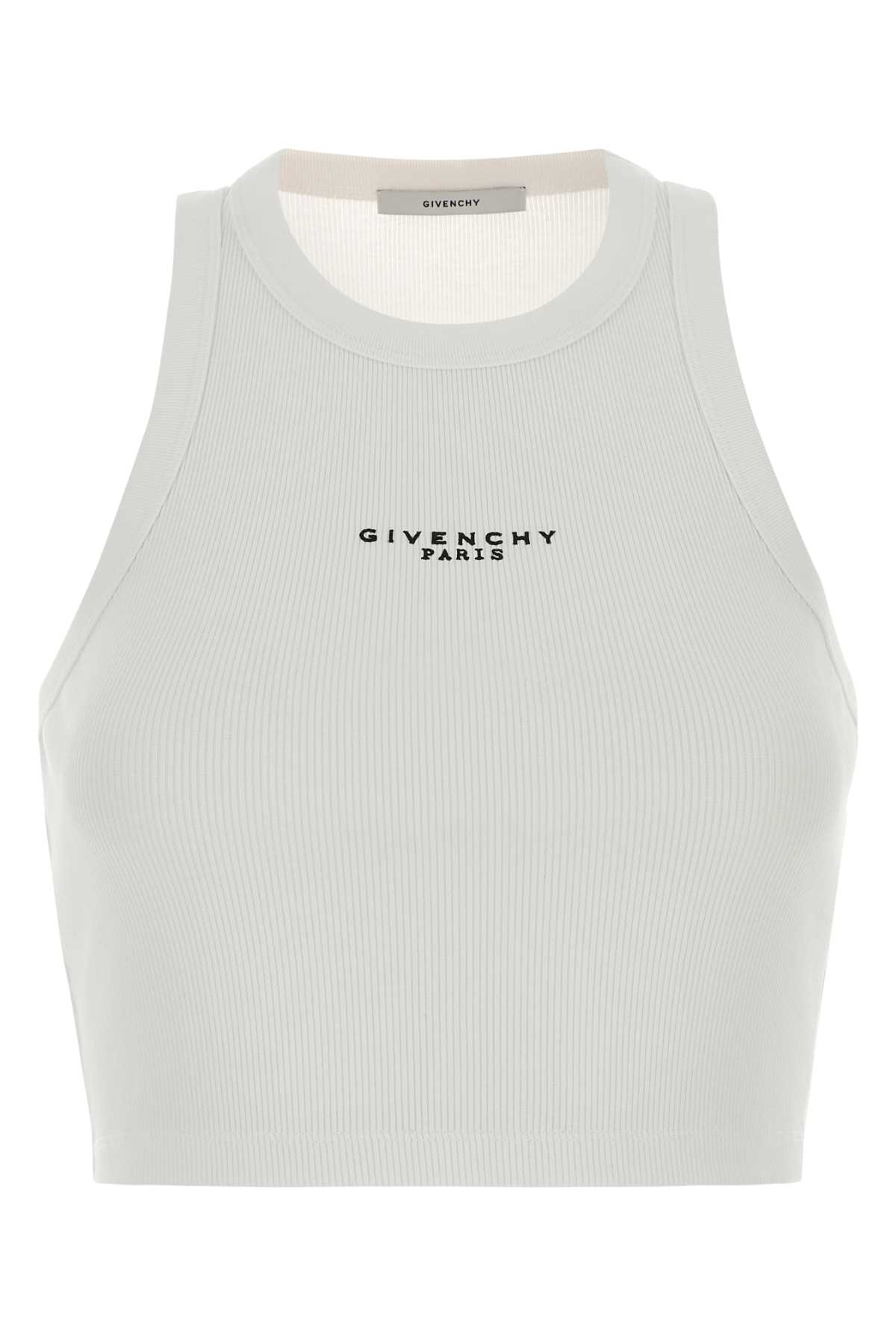 White stretch cotton crop-top BW70G7P7BR100 (GIVENCHY / タンクトップ・キャミソール ) | GIVENCHY (ジバンシィ)