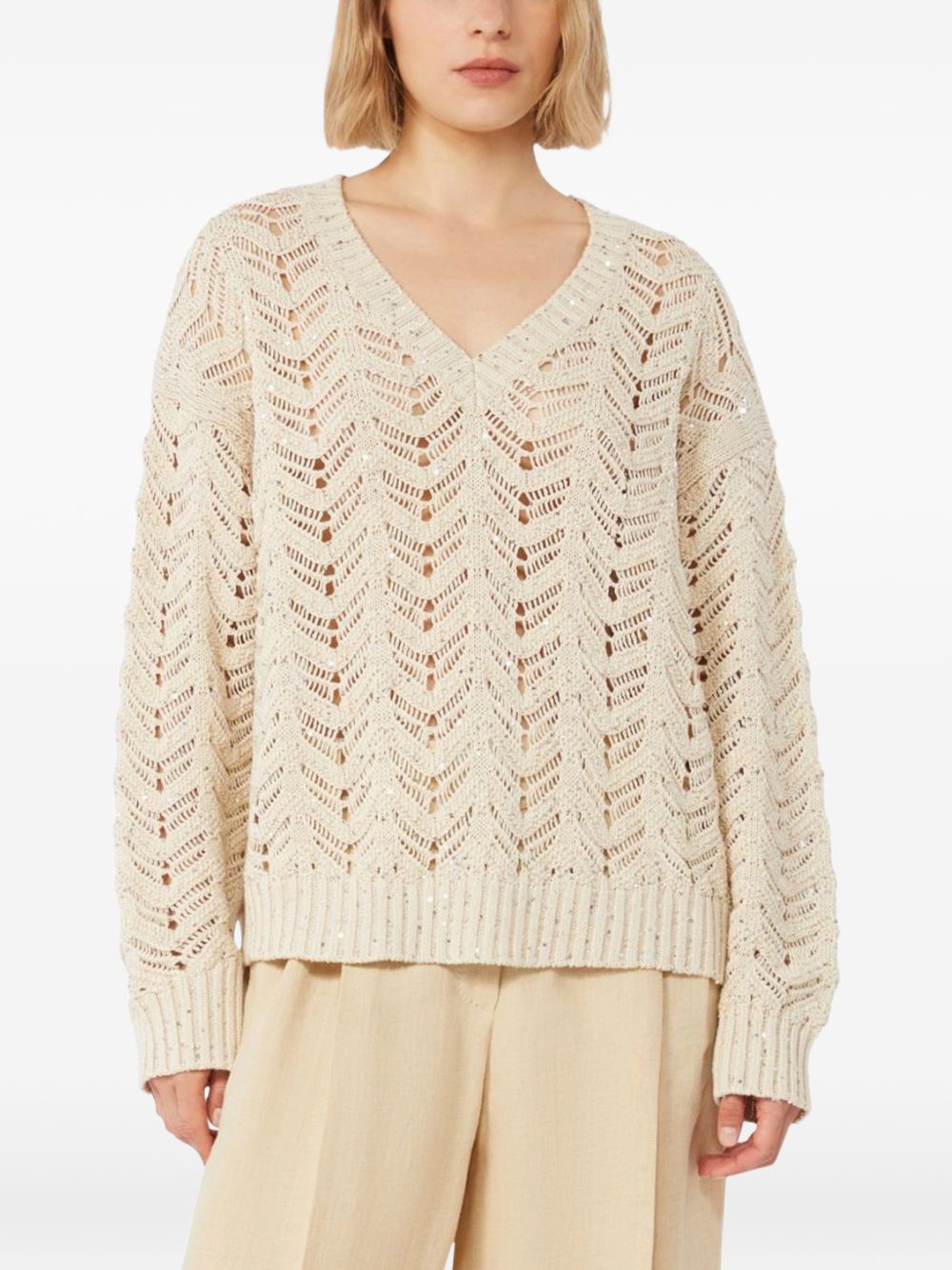 Max Mara Top Beige 16361032600002 (Max Mara / ニット・セーター・カーディガン ) | Max Mara (マックスマーラ)(1)