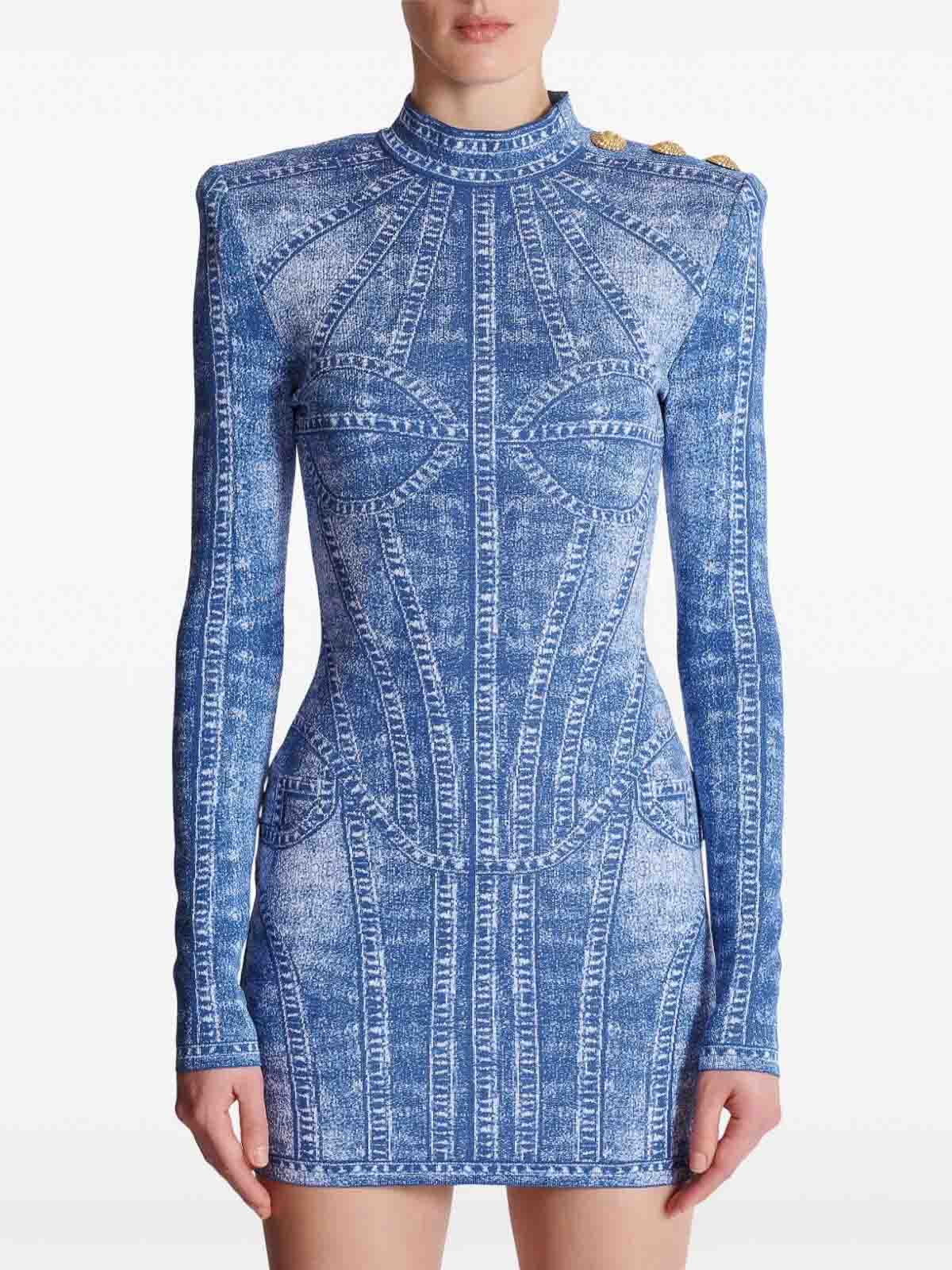 Short Denim Dress EF1R8237KH806FF (Balmain / ワンピース・ドレス・オールインワン ) | Balmain (バルマン)(4)