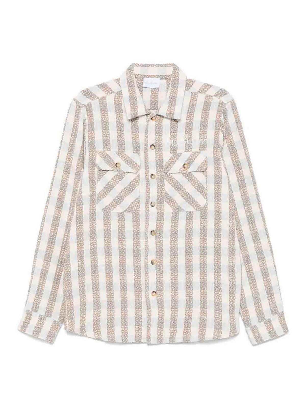 Boucle Long Sleeve Shirt BS2304FT004CHK (Blue Sky Inn / シャツ・ブラウス ) | Blue Sky Inn (ブルースカイ イン)