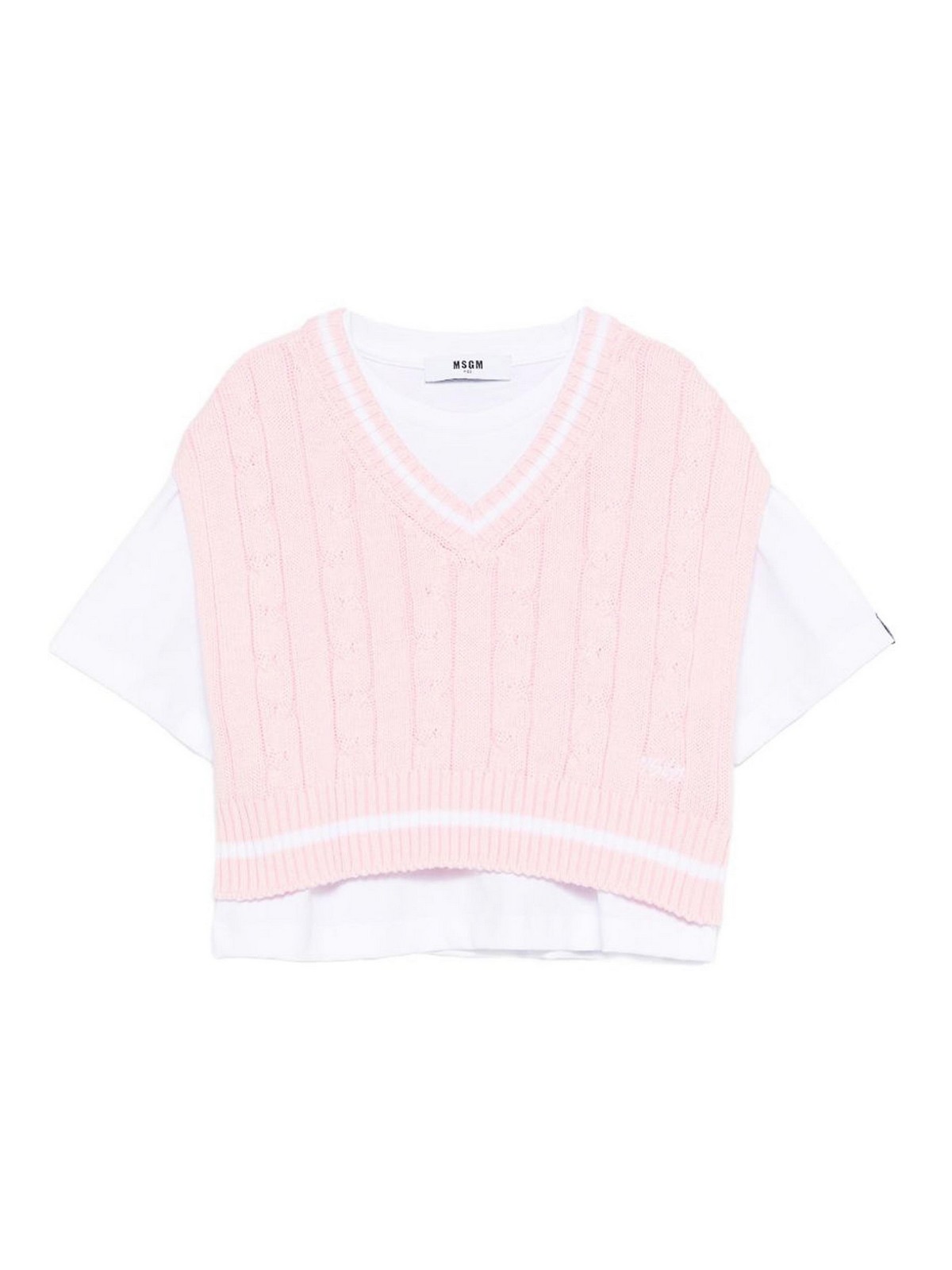 T-Shirt With Vest S6MSJGTH03400178 (MSGM / ニット・セーター・カーディガン ) | MSGM (エムエスジーエム)