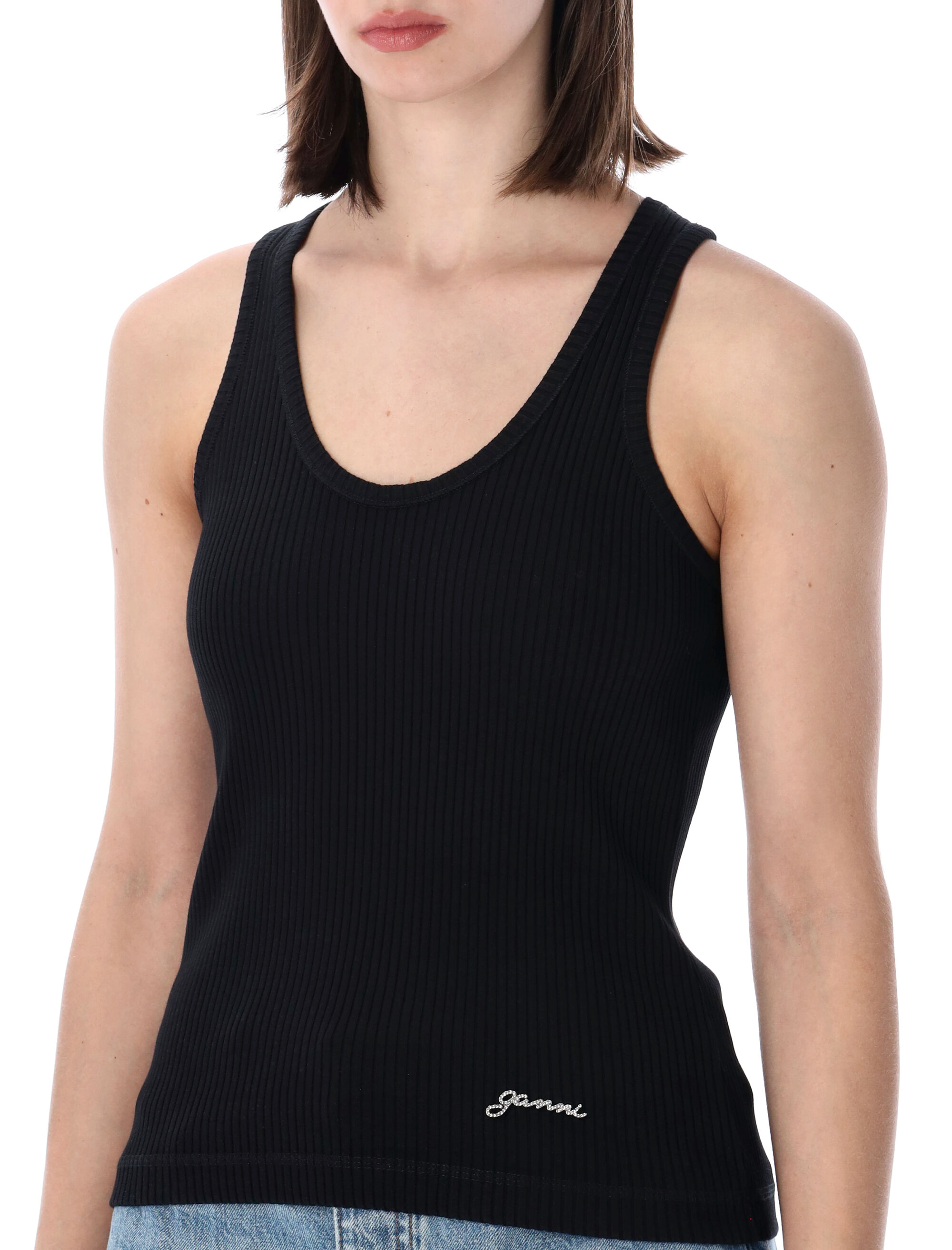 GANNI Top Black A1050166099 (GANNI / タンクトップ・キャミソール ) | GANNI (ガニー)(2)