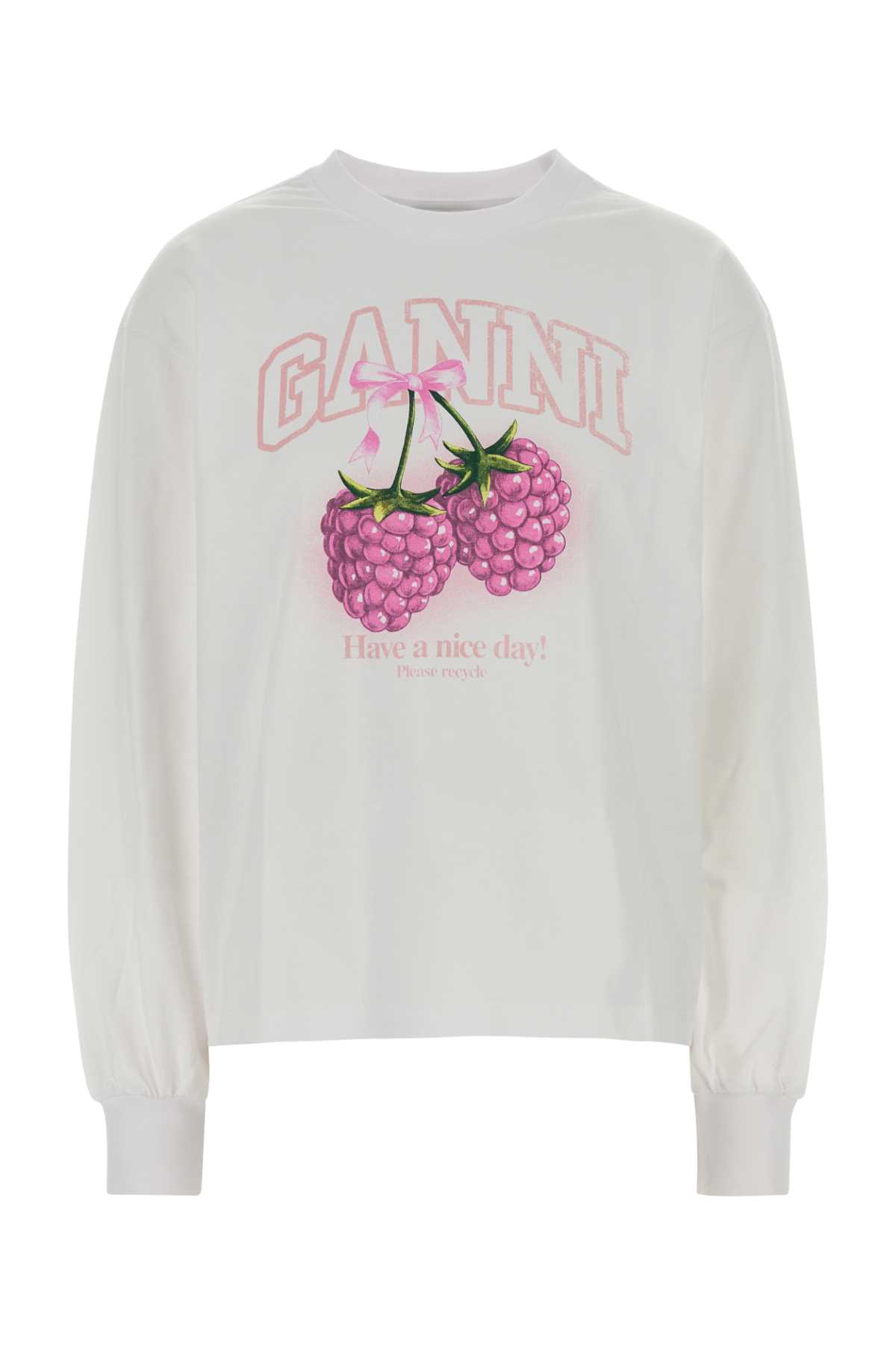 White cotton t-shirt A1050141151 (GANNI / スウェット・フーディー ) | GANNI (ガニー)