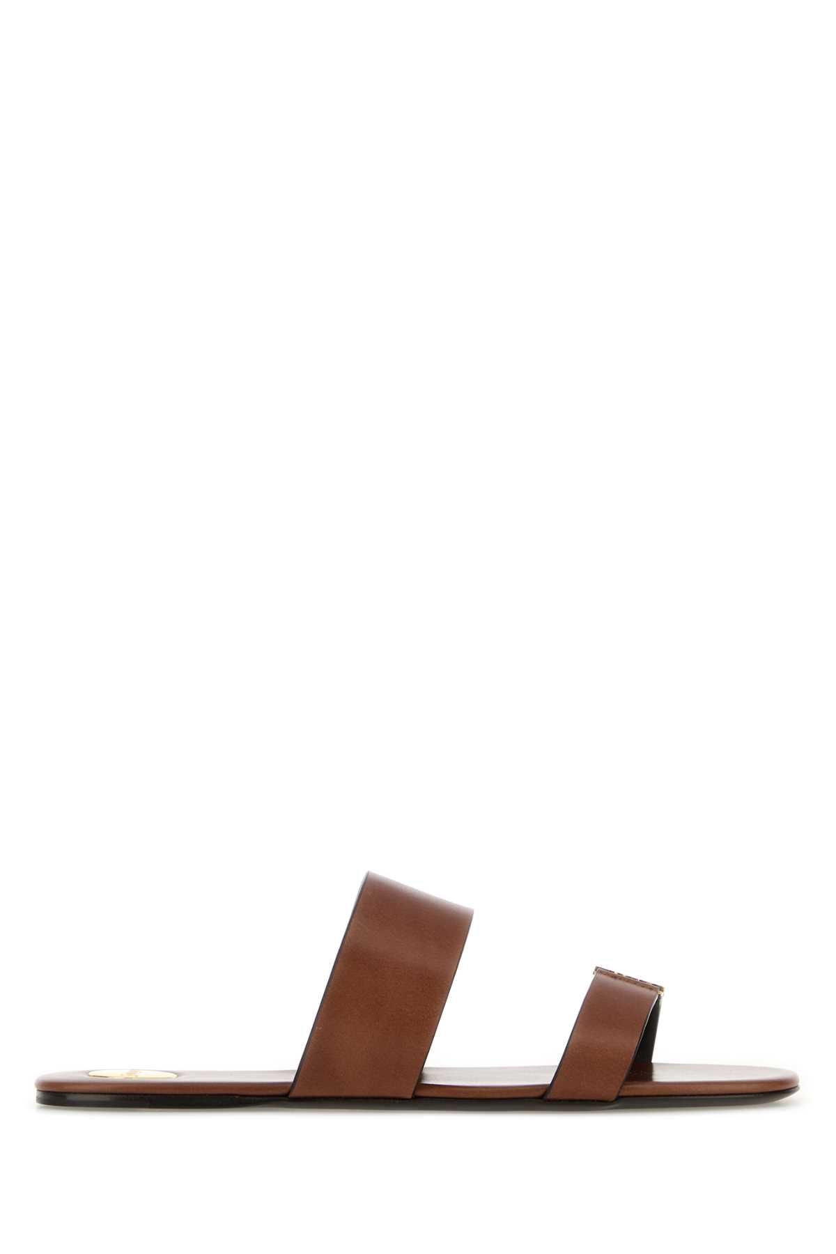 Brown leather Babylone slippers 860809DWE006036 (Saint Laurent / サンダル ) | Saint Laurent (サンローラン)