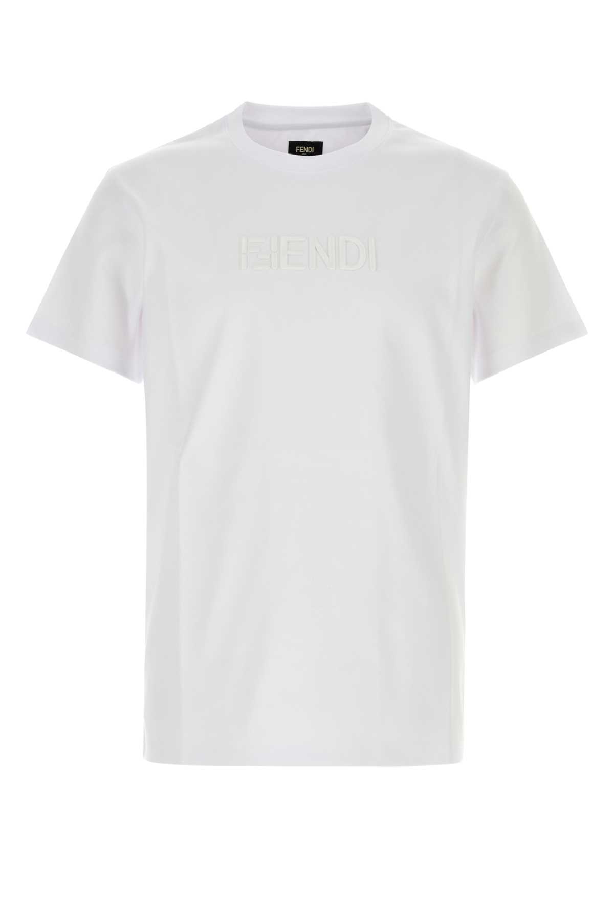White cotton t-shirt FY1319AY0GF0QA0 (FENDI / Tシャツ・カットソー ) | FENDI (フェンディ)