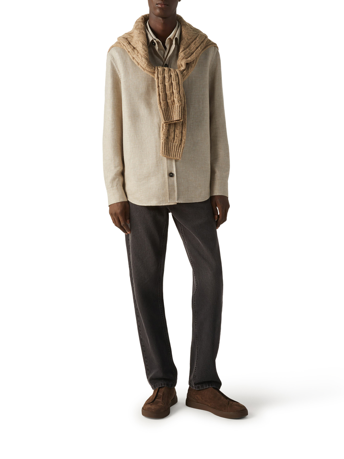OVERSHIRT IN CASHMERE LINEN AND SILK UHV75A3SOT52N03G (ZEGNA / シャツ・ブラウス ) | ZEGNA (ゼニア)(1)
