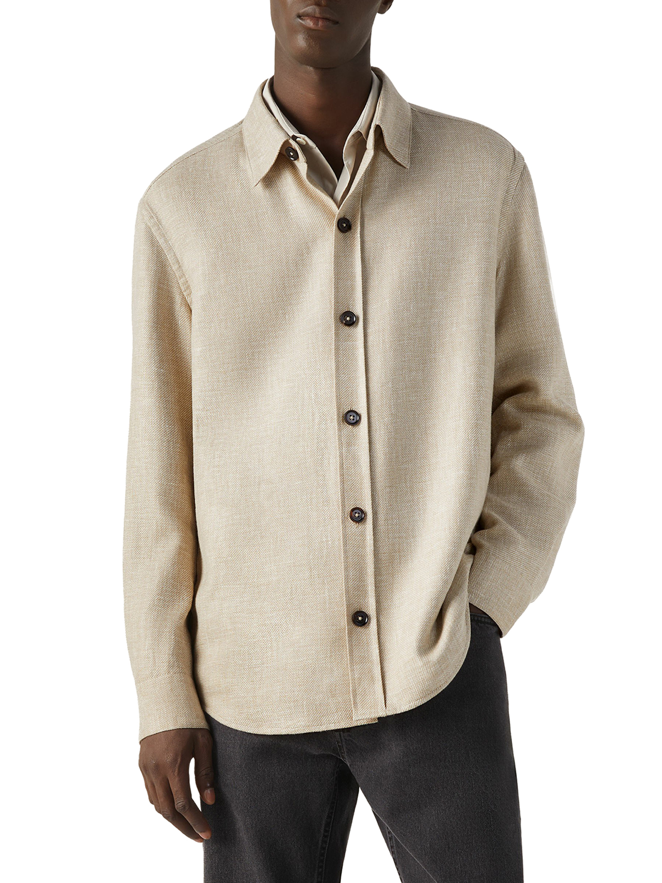 OVERSHIRT IN CASHMERE LINEN AND SILK UHV75A3SOT52N03G (ZEGNA / シャツ・ブラウス ) | ZEGNA (ゼニア)(2)