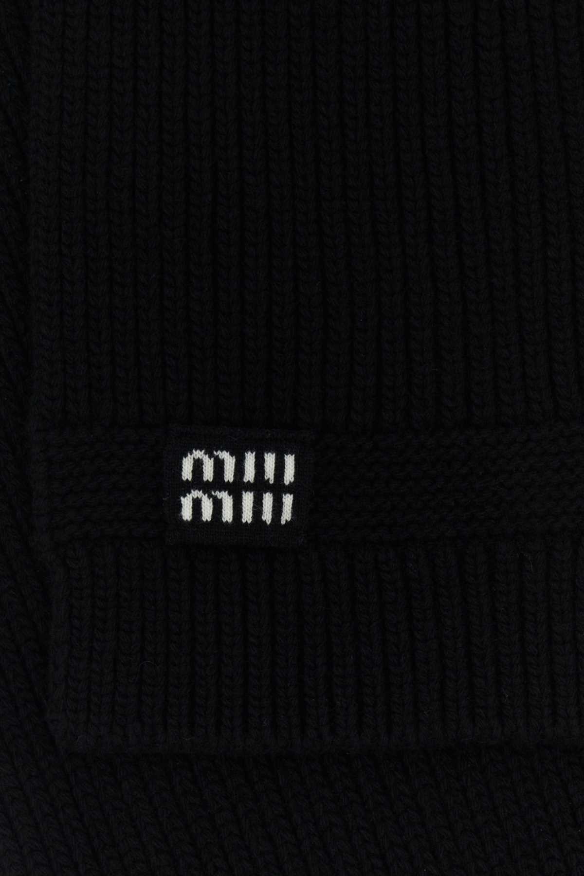 Black wool blend scarf 5FS0482F8SF0002 (MIU MIU / スカーフ・マフラー ) | MIU MIU (ミュウミュウ)(1)