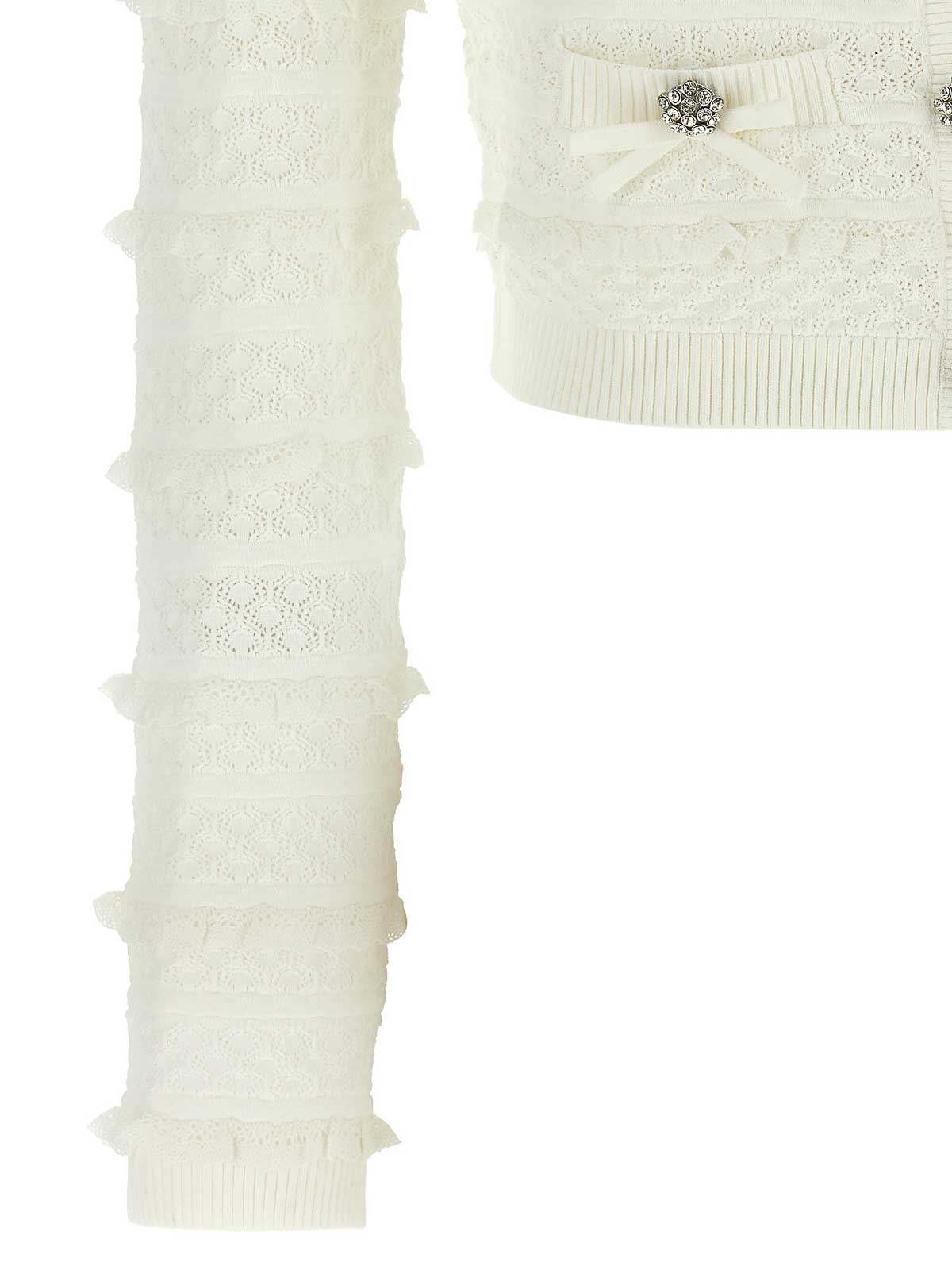 Pointelle Diamante Cardigan SS26063CWHITE (self-portrait / ニット・セーター・カーディガン ) | self-portrait (セルフ・ポートレイト)(3)