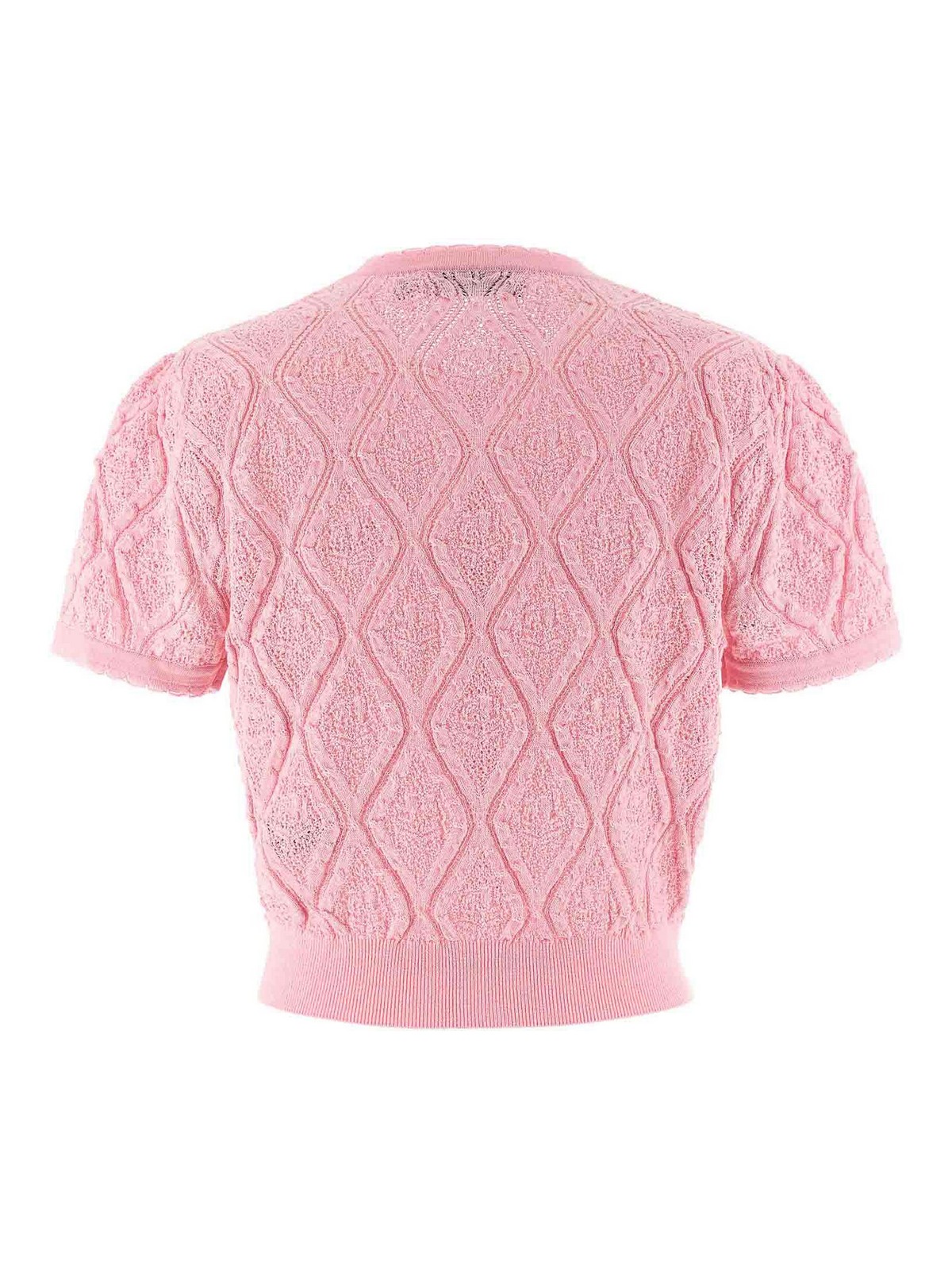 Pink Pointelle Knit Top SS26057TPINK (self-portrait / ニット・セーター・カーディガン ) | self-portrait (セルフ・ポートレイト)(1)