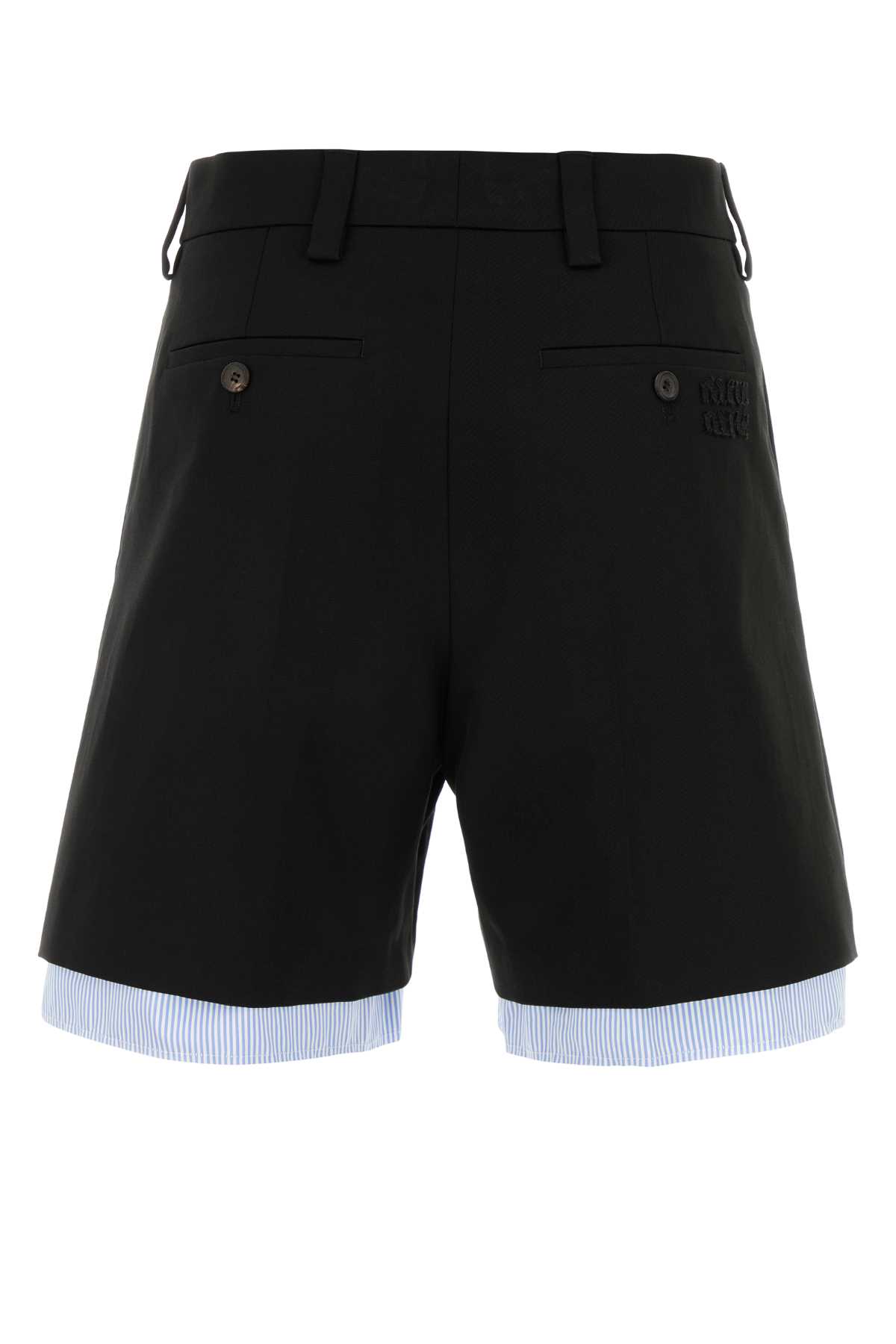 Black cotton bermuda shorts MP1959SOOO1UPXF0002 (MIU MIU / ショートパンツ ) | MIU MIU (ミュウミュウ)(1)