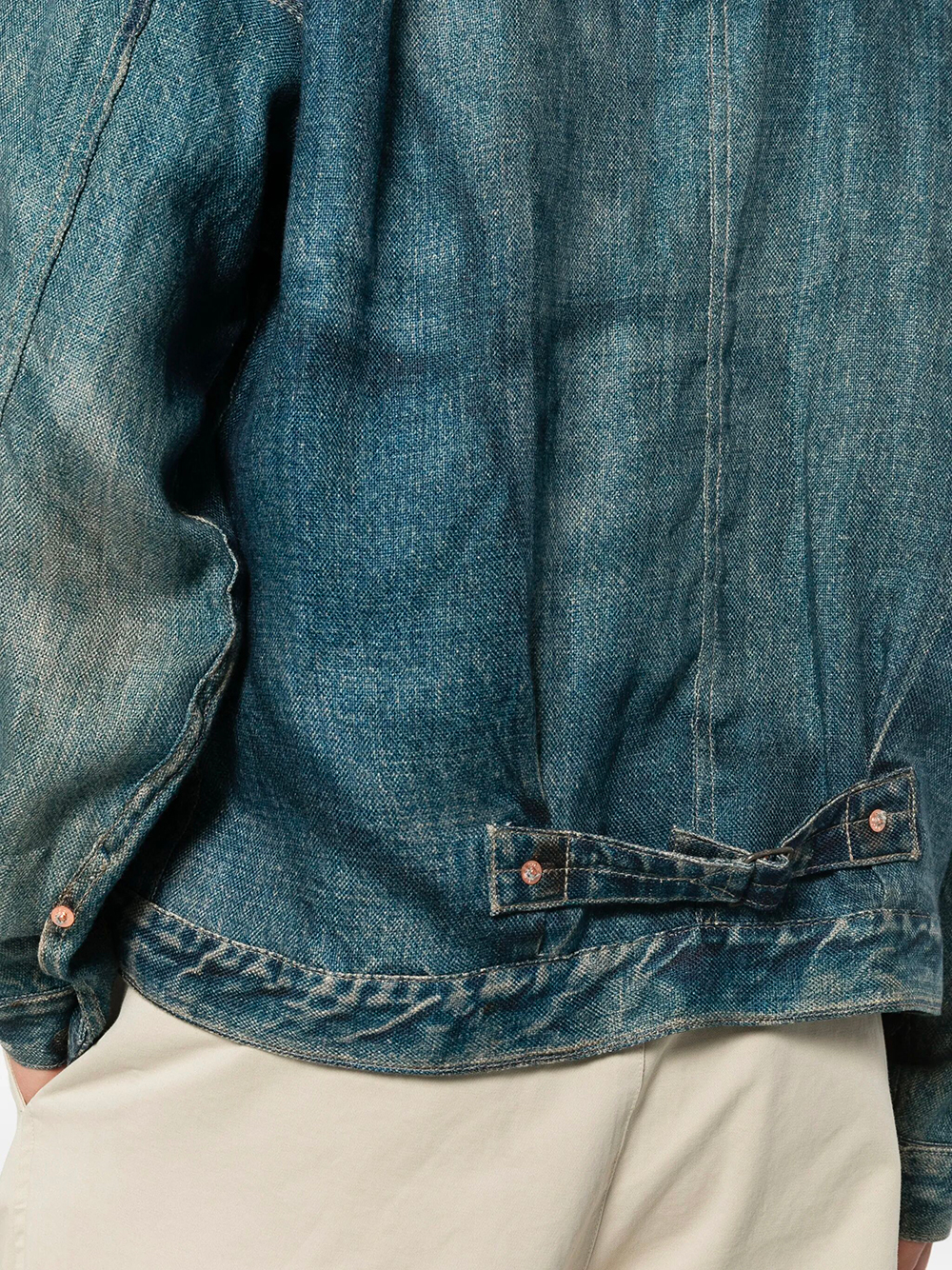 FADED-EFFECT CINCH-STRAP DENIM JACKET WQJ904101INDIGO (JUNYA WATANABE / カジュアルジャケット ) | JUNYA WATANABE (ジュンヤ ワタナベ)(1)