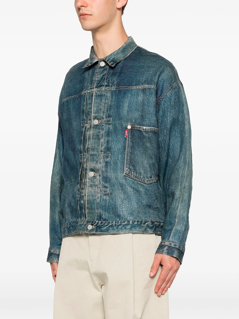 FADED-EFFECT CINCH-STRAP DENIM JACKET WQJ904101INDIGO (JUNYA WATANABE / カジュアルジャケット ) | JUNYA WATANABE (ジュンヤ ワタナベ)(4)