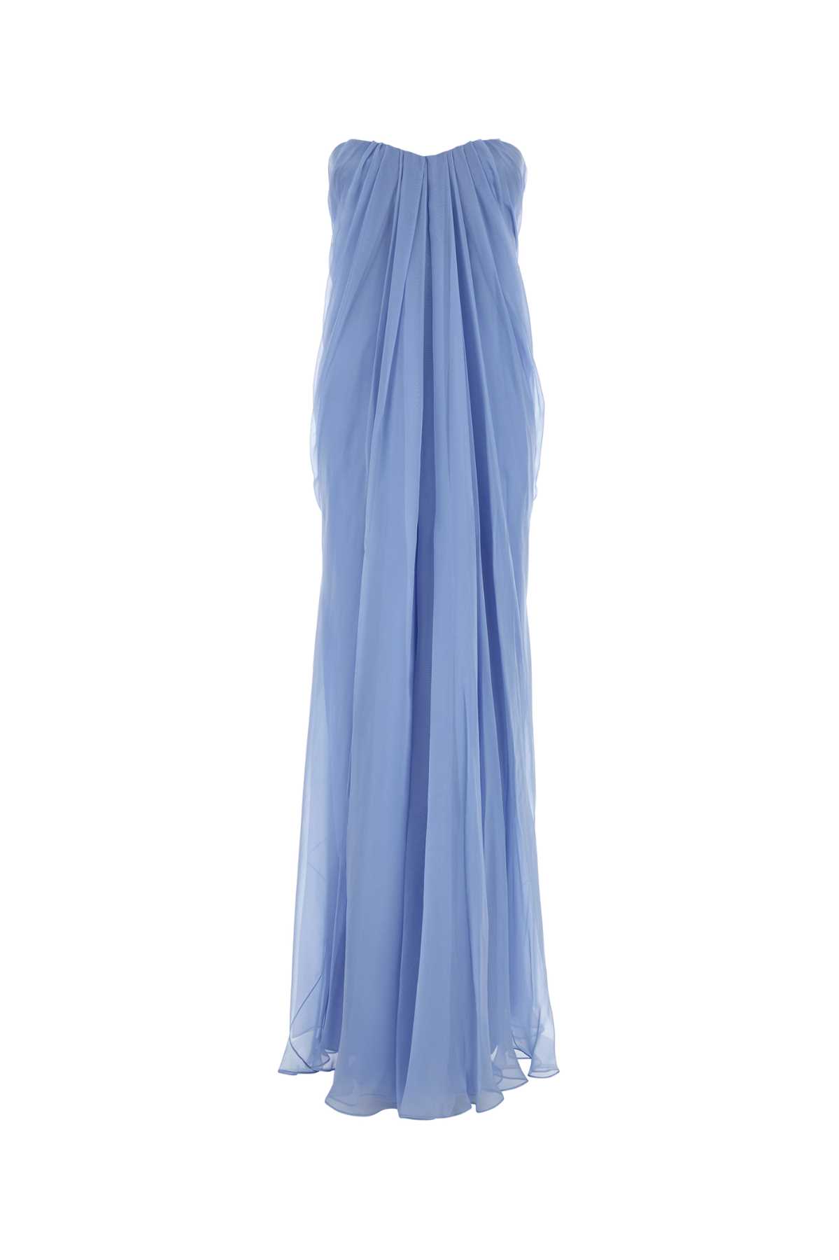 Light-blue silk long dress 842937QBABX4108 (Alexander McQUEEN / ワンピース・ドレス・オールインワン ) | Alexander McQUEEN (アレキサンダー・マックイーン)
