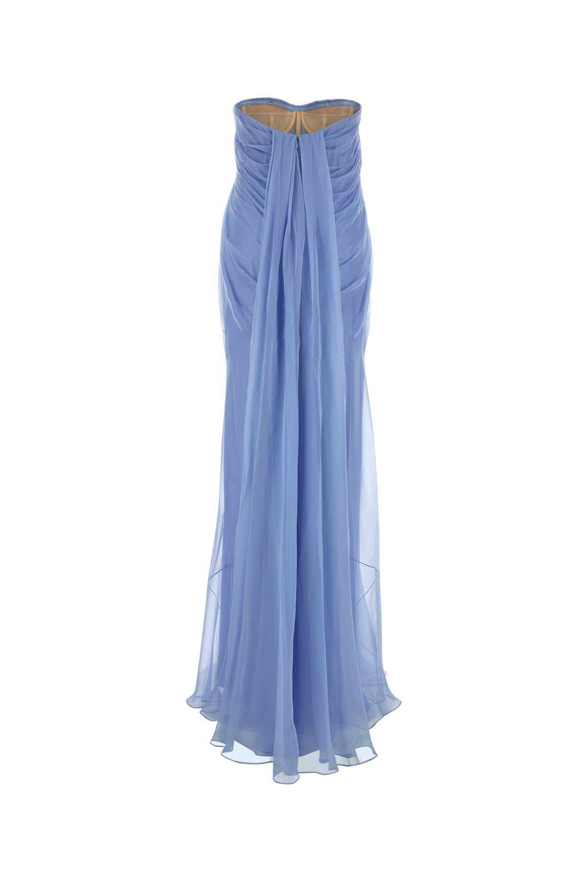 Light-blue silk long dress 842937QBABX4108 (Alexander McQUEEN / ワンピース・ドレス・オールインワン ) | Alexander McQUEEN (アレキサンダー・マックイーン)(1)