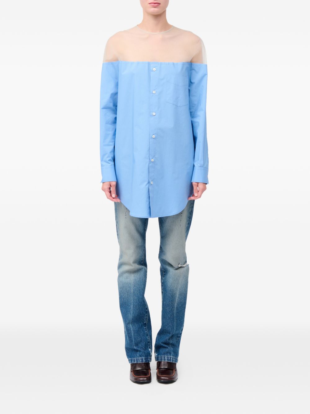 MM6 Maison Margiela Top Clear Blue S62NH0053M35256471 (MM6 Maison Margiela / シャツ・ブラウス ) | MM6 Maison Margiela (エムエムシックス)(1)