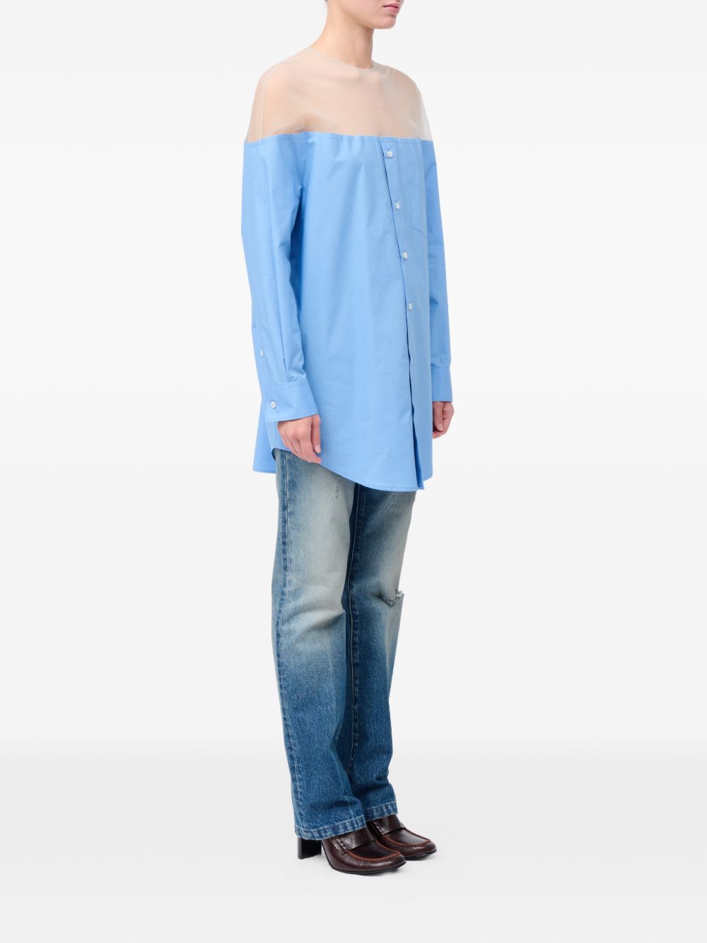 MM6 Maison Margiela Top Clear Blue S62NH0053M35256471 (MM6 Maison Margiela / シャツ・ブラウス ) | MM6 Maison Margiela (エムエムシックス)(3)