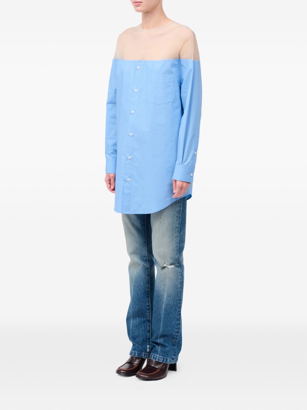 MM6 Maison Margiela Top Clear Blue S62NH0053M35256471 (MM6 Maison Margiela / シャツ・ブラウス ) | MM6 Maison Margiela (エムエムシックス)(4)