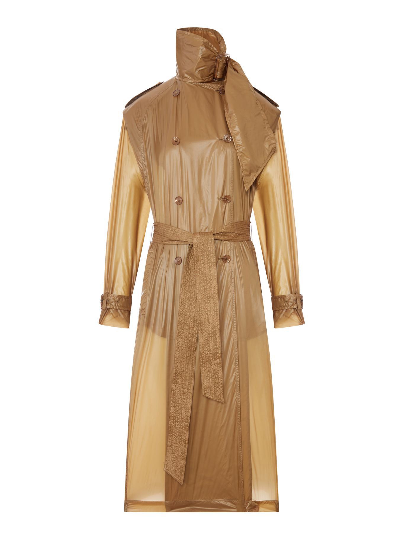 TRANSLUCENT TRENCH COAT WITH LAVALLIÈRE IN TECHNICAL FABRIC 873631Y7J142601 (Saint Laurent / コート ) | Saint Laurent (サンローラン)