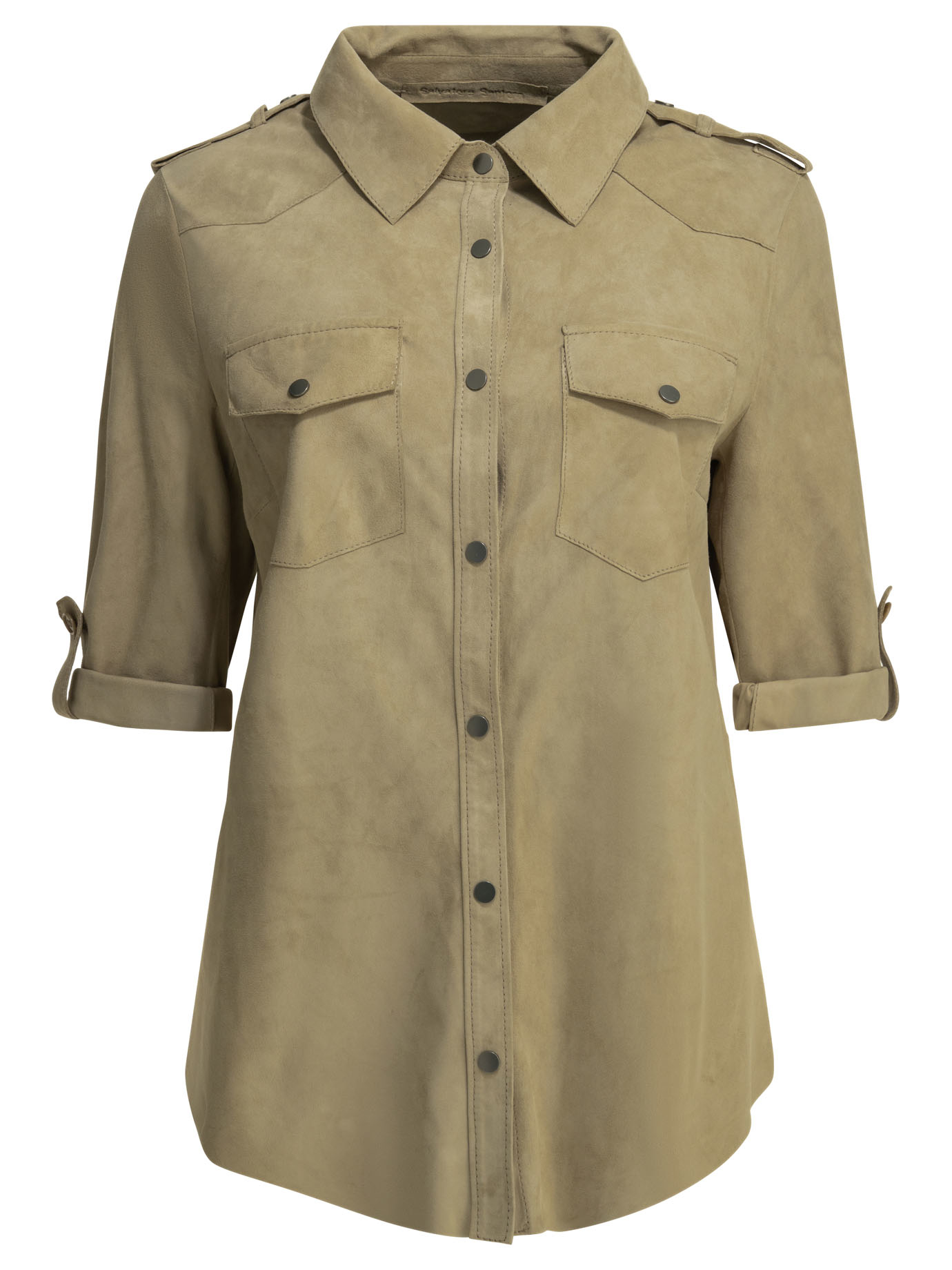 Casual suede shirt 50150DCAMBEIGE (SALVATORE SANTORO / シャツ・ブラウス ) | SALVATORE SANTORO (サルバトーレ サントロ)