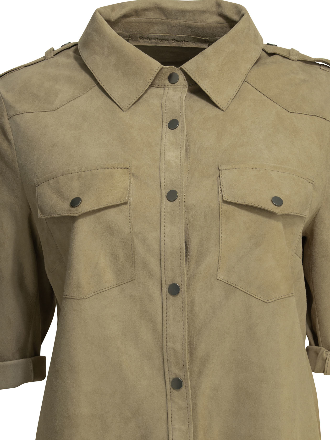 Casual suede shirt 50150DCAMBEIGE (SALVATORE SANTORO / シャツ・ブラウス ) | SALVATORE SANTORO (サルバトーレ サントロ)(2)