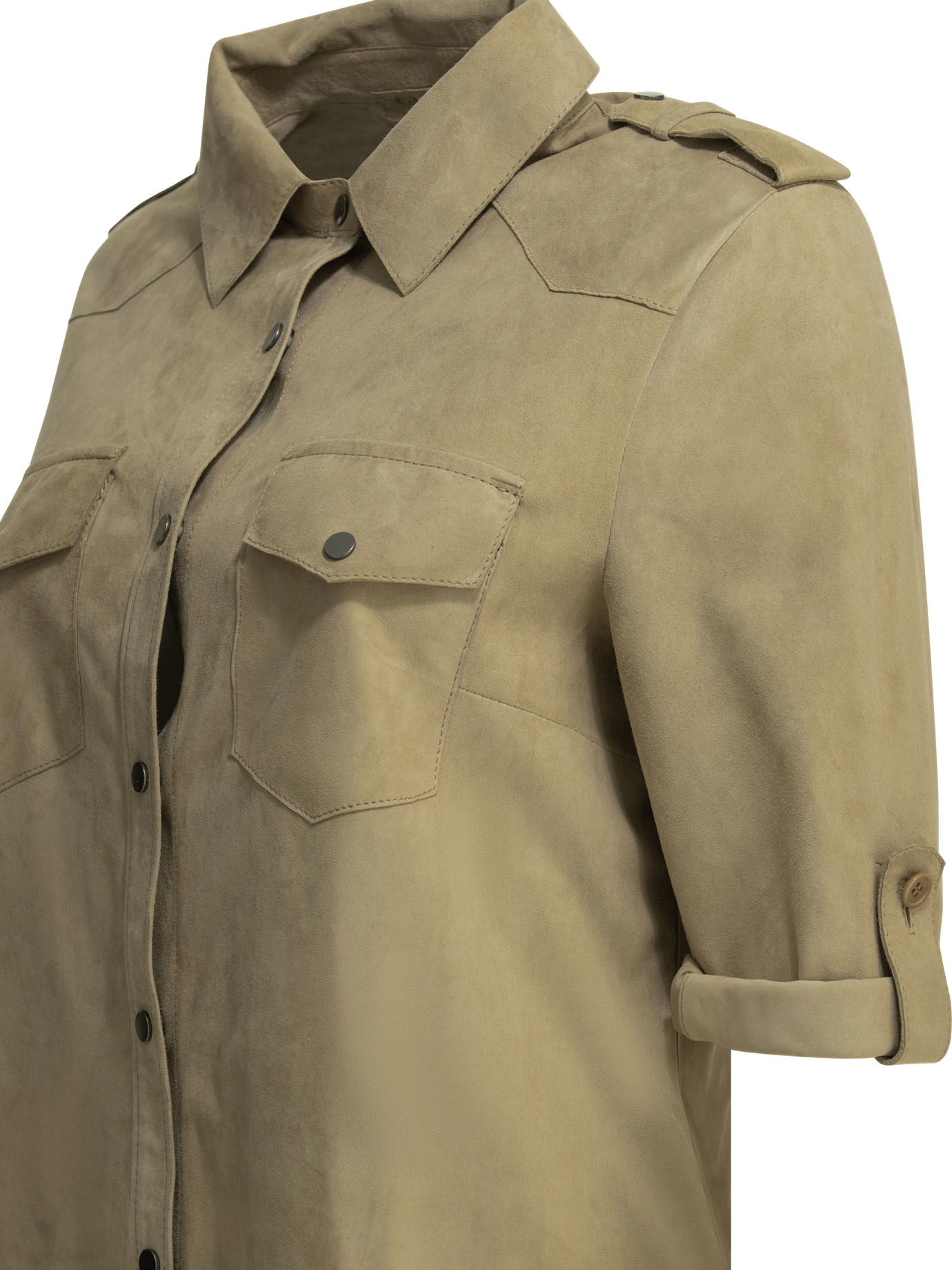 Casual suede shirt 50150DCAMBEIGE (SALVATORE SANTORO / シャツ・ブラウス ) | SALVATORE SANTORO (サルバトーレ サントロ)(3)