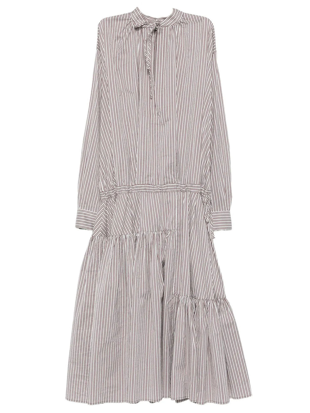 DENVO STRIPED SILK-BLEND LONG DRESS 0110503132703 (Dries Van Noten / ワンピース・ドレス・オールインワン ) | Dries Van Noten (ドリスヴァンノッテン)