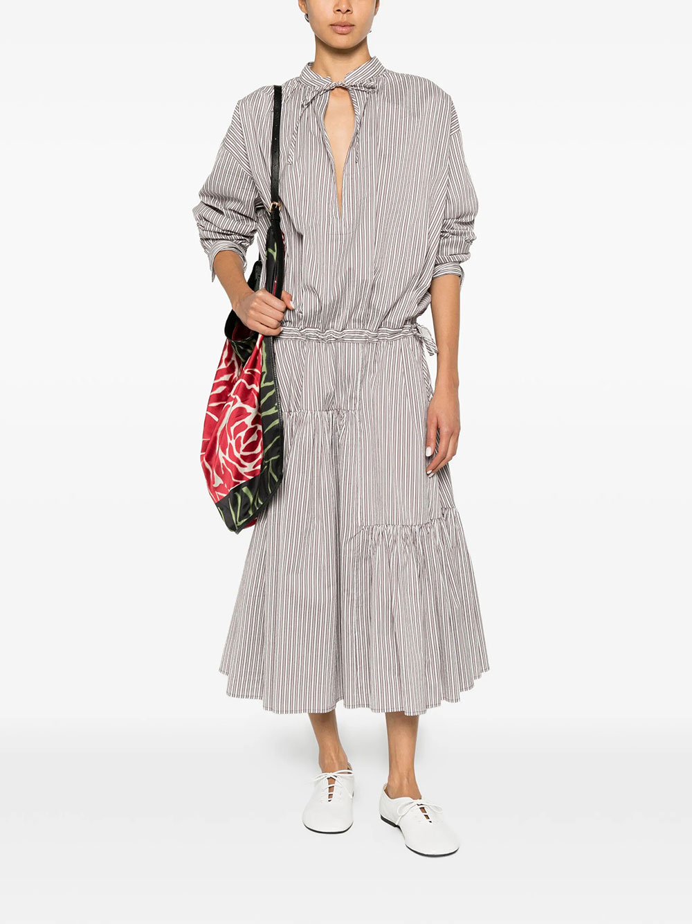 DENVO STRIPED SILK-BLEND LONG DRESS 0110503132703 (Dries Van Noten / ワンピース・ドレス・オールインワン ) | Dries Van Noten (ドリスヴァンノッテン)(4)