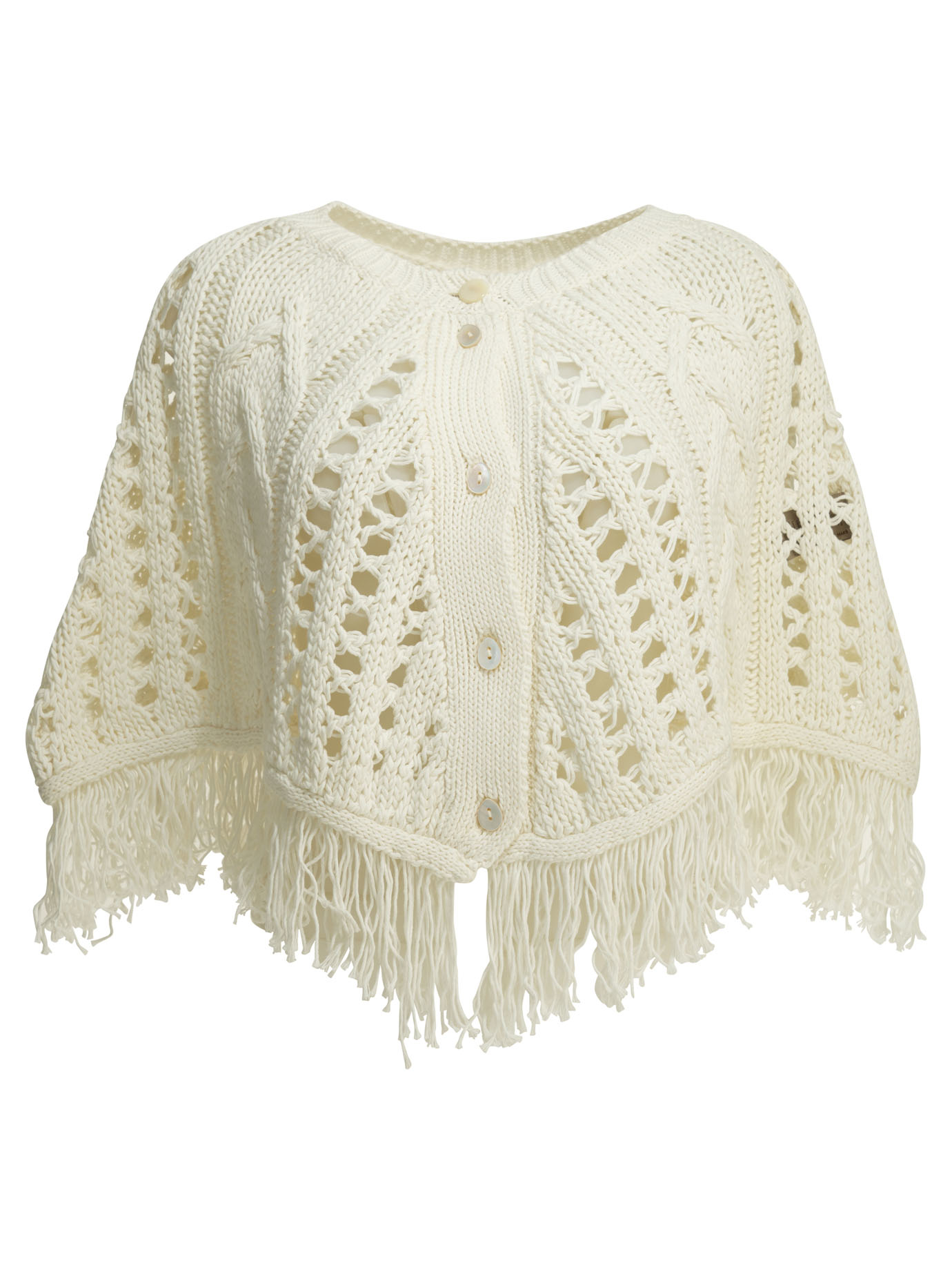 Perforated cotton cape CARLYBIANCO (Rakki / ニット・セーター・カーディガン ) | Rakki (ラッキ)