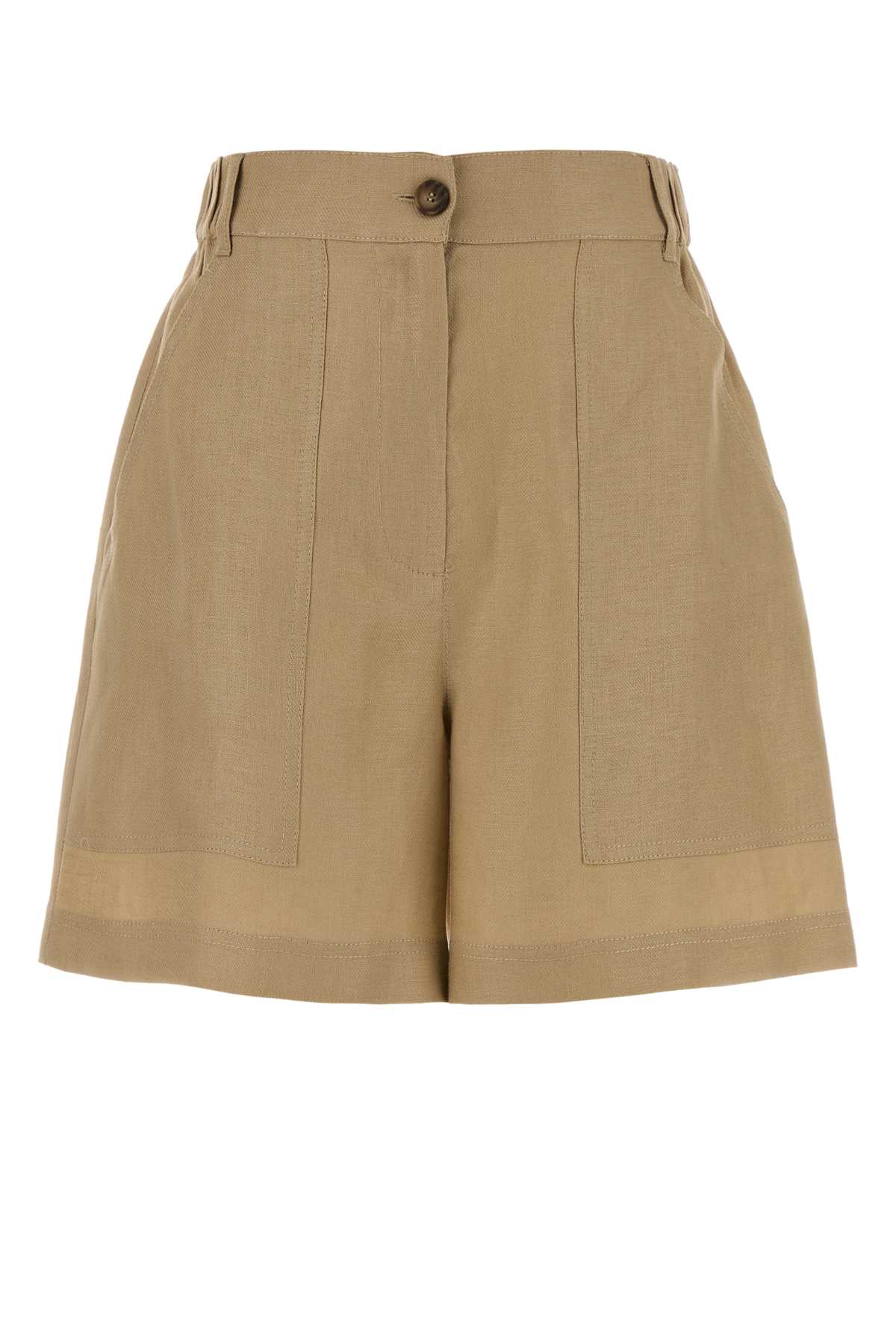Beige linen Veletta shorts 2615141013600001 (Weekend Max Mara / ショートパンツ ) | Weekend Max Mara (ウィークエンド マックスマーラ)
