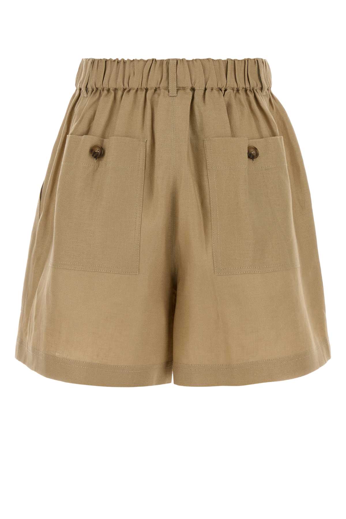 Beige linen Veletta shorts 2615141013600001 (Weekend Max Mara / ショートパンツ ) | Weekend Max Mara (ウィークエンド マックスマーラ)(1)
