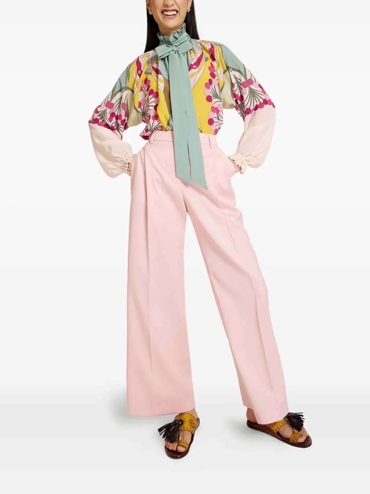 `Cerere` Blouse SHI0086CRE002FLO08PI03 (La DoubleJ / シャツ・ブラウス ) | La DoubleJ (ラダブルジェイ)(1)