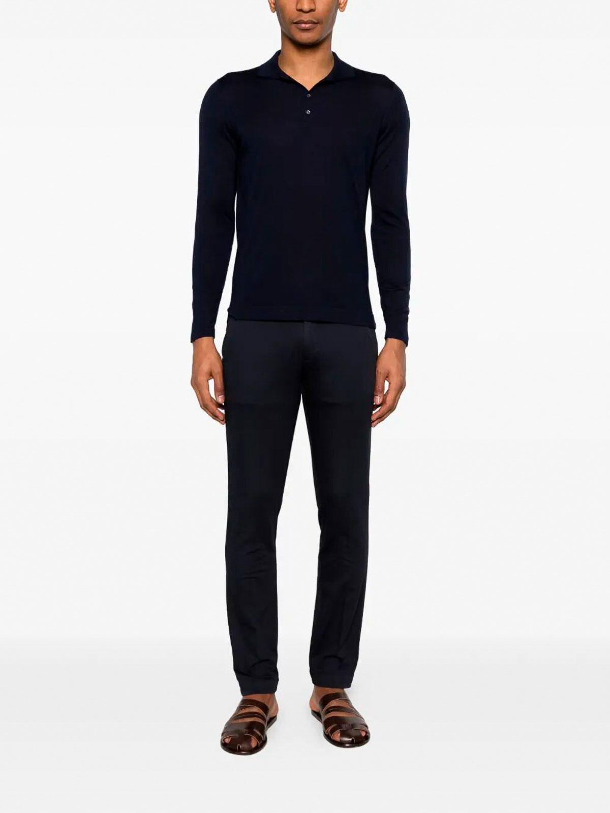 Long Sleeve Polo D0KK145TL790 (Drumohr / ニット・セーター・カーディガン ) | Drumohr (ドルモア)(1)