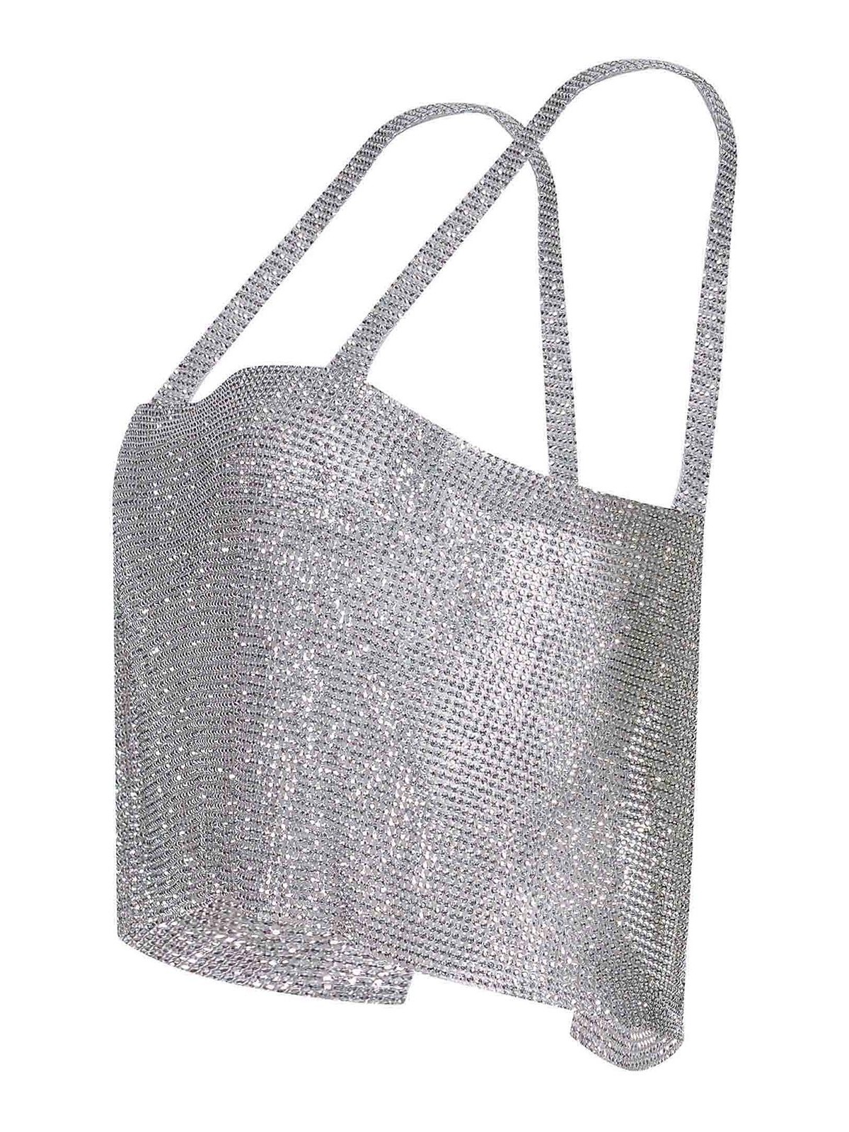 Top Twenty Fourhaitch Made Of Rhinestones A0121NEWCETUSARGENTO (TWENTYFOURHAITCH / タンクトップ・キャミソール ) | TWENTYFOURHAITCH (トゥウェンティフォーハイチ)(1)