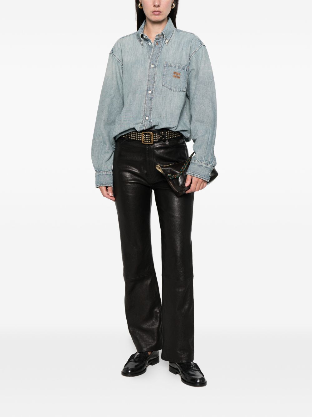 Miu Miu Shirts LIGHT BLUE GWC13318JIF0076 (MIU MIU / シャツ・ブラウス ) | MIU MIU (ミュウミュウ)(1)