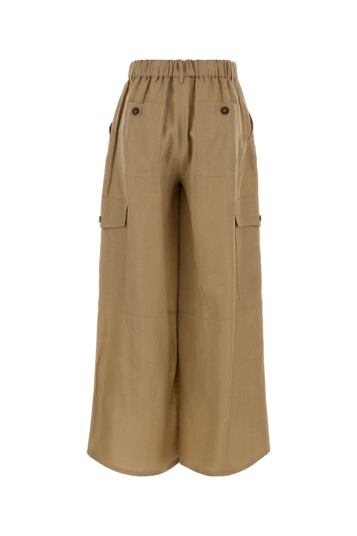 Beige linen Finale cargo pant 2615131033600001 (Weekend Max Mara / パンツ ) | Weekend Max Mara (ウィークエンド マックスマーラ)(1)