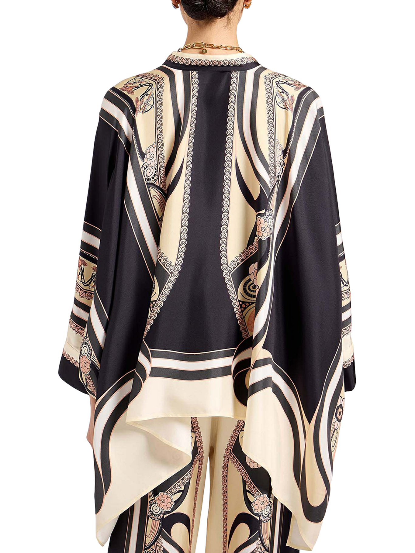 SILK SCARF SHIRT WITH GRAPHIC PRINT AND ASYMMETRIC BOTTOM SHI0059SIL006AMB03PI02 (La DoubleJ / シャツ・ブラウス ) | La DoubleJ (ラダブルジェイ)(2)