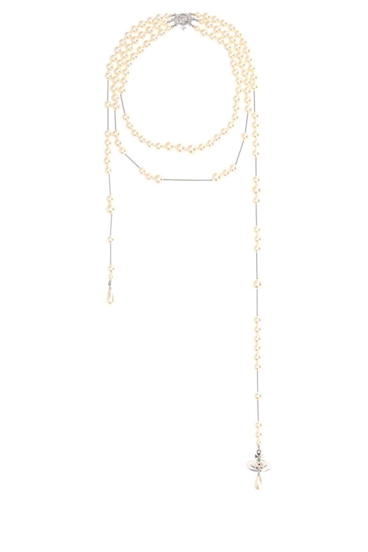 Two-tone metal and pearls Broken Pearl necklace 6301000602P128CNP128 (Vivienne Westwood / ネックレス ) | Vivienne Westwood (ヴィヴィアン・ウェストウッド)