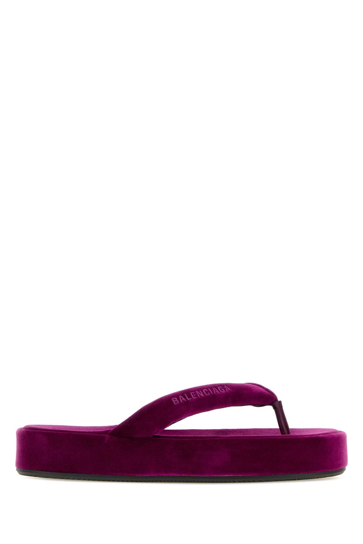 Purple velvet Jet Lag thong slippers 869749WCDQ05590 (Balenciaga / サンダル ) | Balenciaga (バレンシアガ)