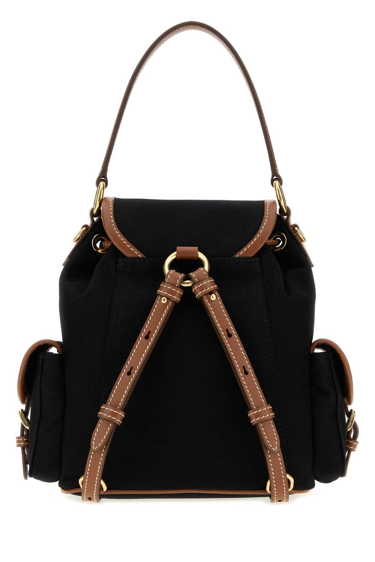 Black canvas backpack 5BZ043VOOM2IBQF0RS5 (MIU MIU / ハンドバッグ・ショルダーバッグ ) | MIU MIU (ミュウミュウ)(2)