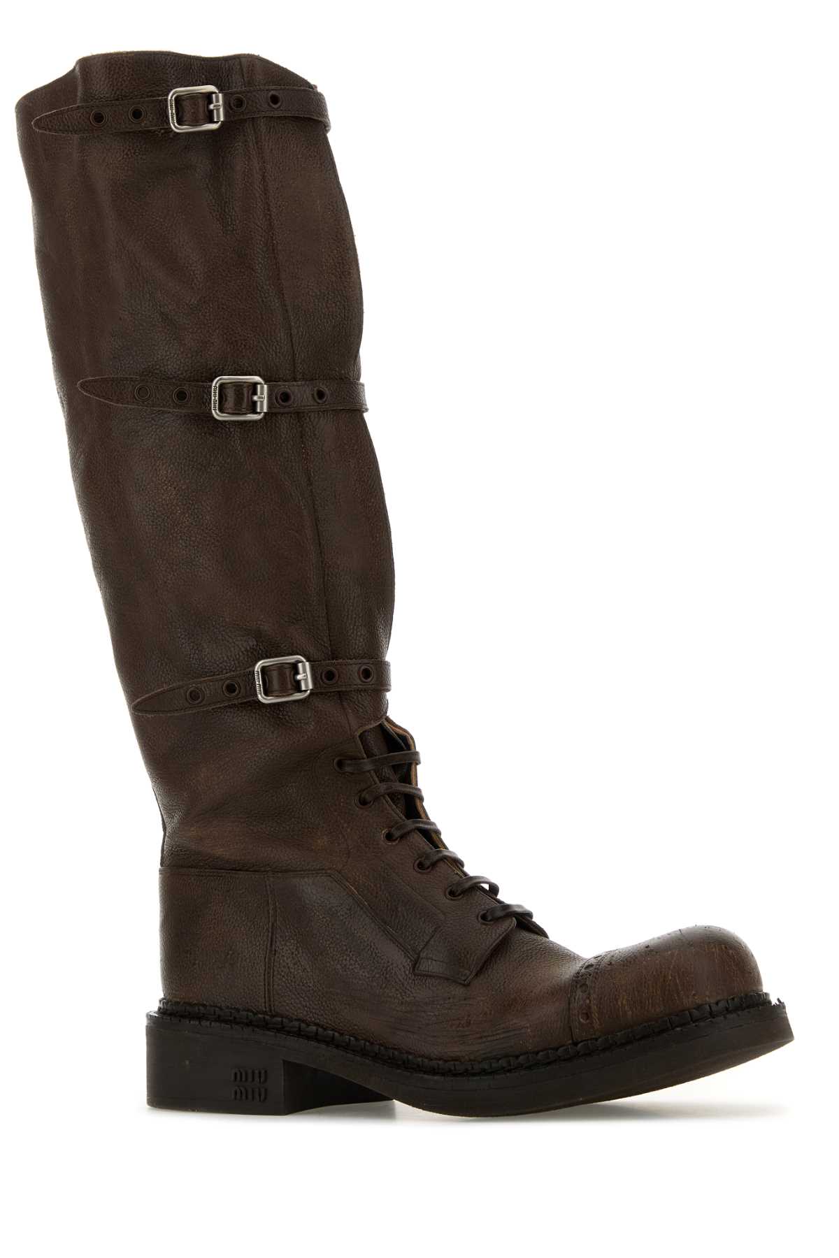 Brown leather boots 5W315EFG0352KJF0324 (MIU MIU / ブーツ ) | MIU MIU (ミュウミュウ)(1)