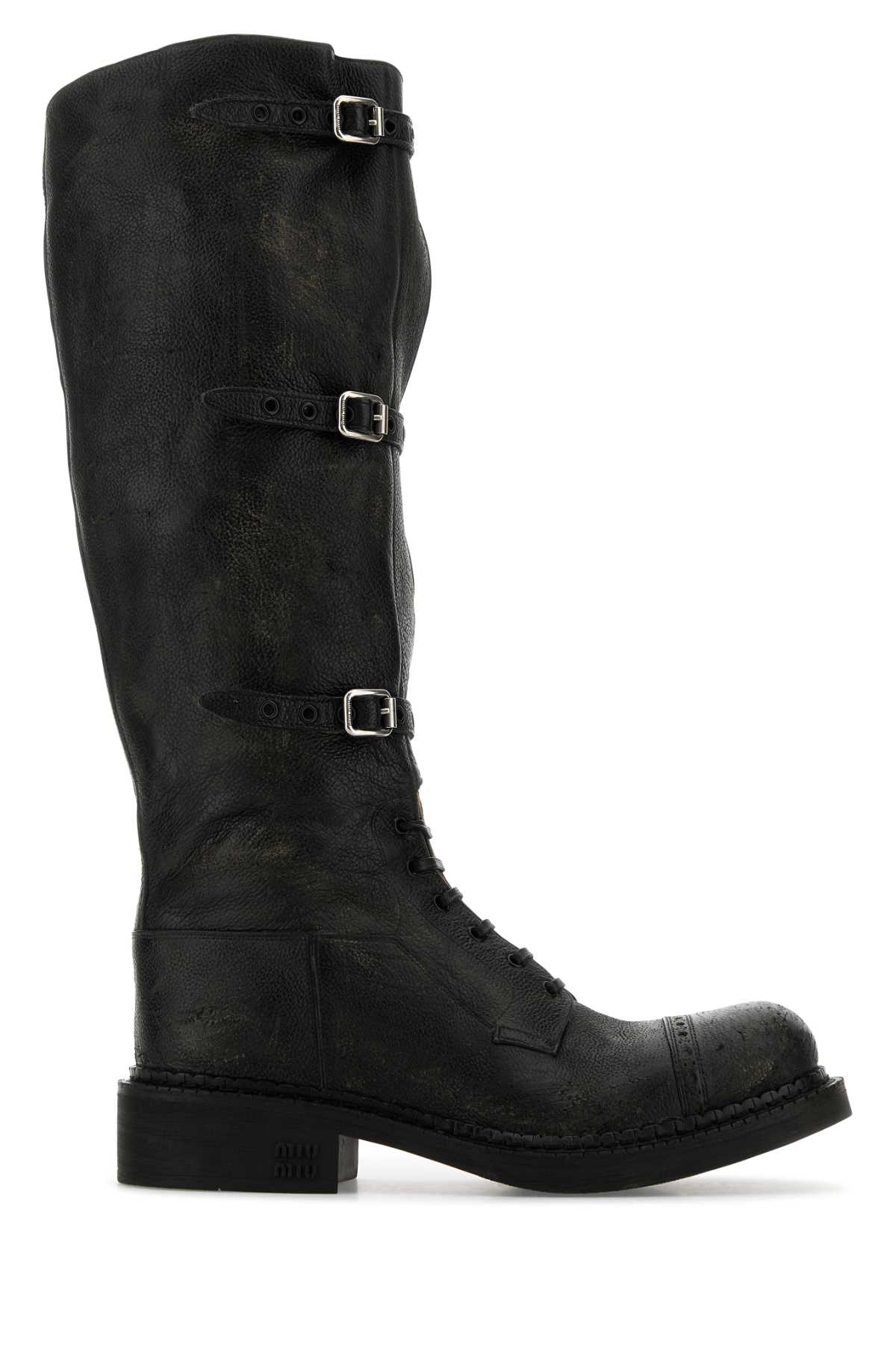 Black leather boots 5W315EFG0352KJF0002 (MIU MIU / ブーツ ) | MIU MIU (ミュウミュウ)