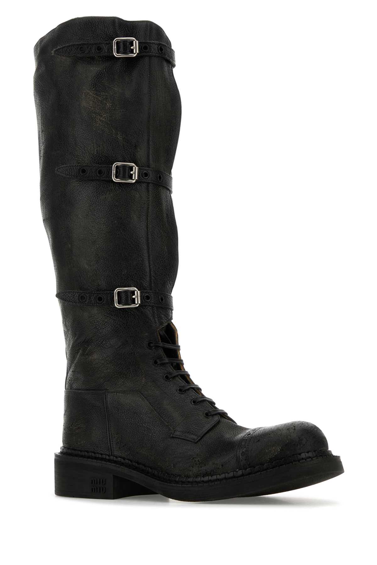 Black leather boots 5W315EFG0352KJF0002 (MIU MIU / ブーツ ) | MIU MIU (ミュウミュウ)(1)