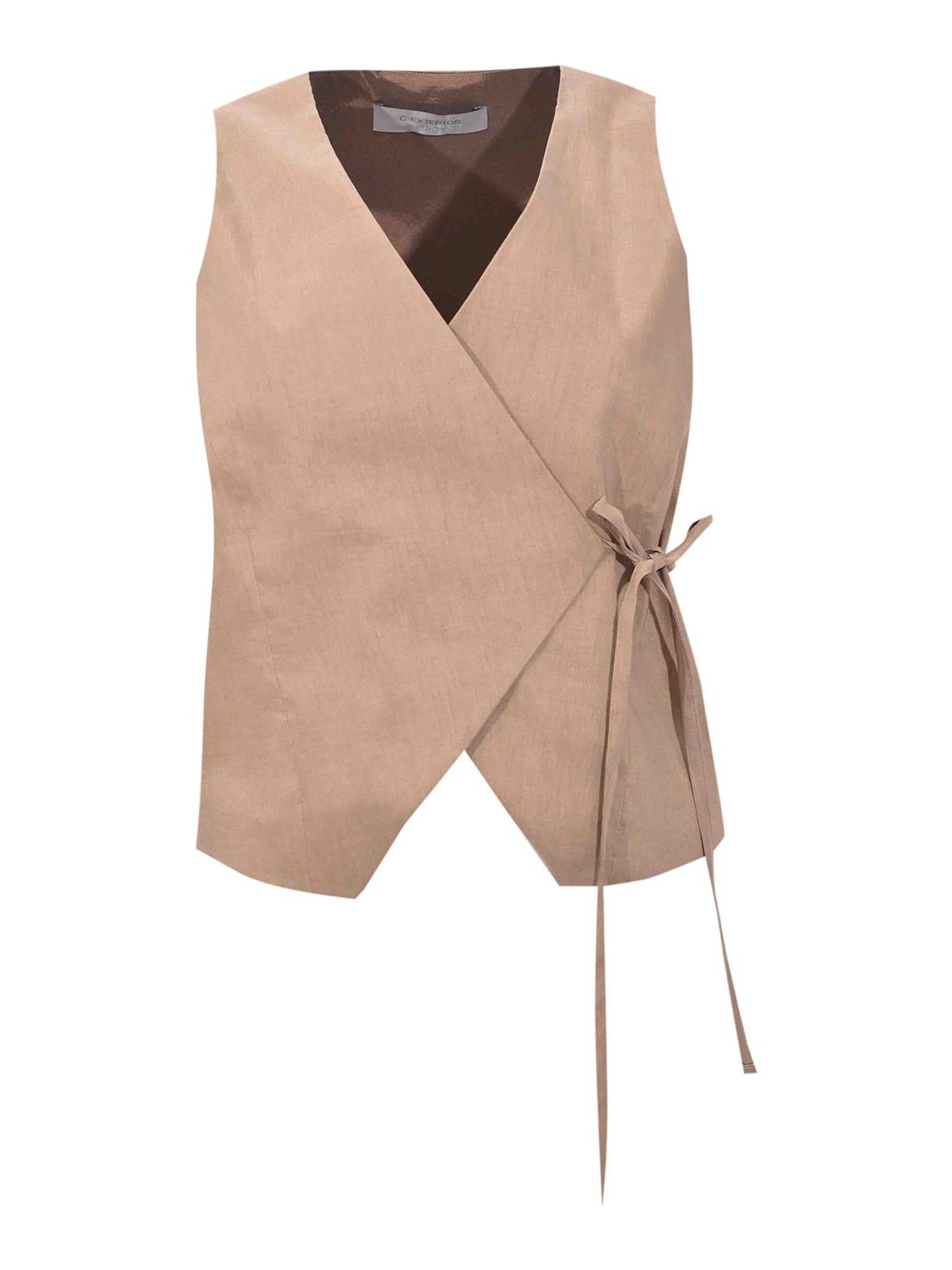 Stretch Linen Wrap Vest 627416MOCH (D.EXTERIOR / コート ) | D.EXTERIOR (ディーエクステリア)