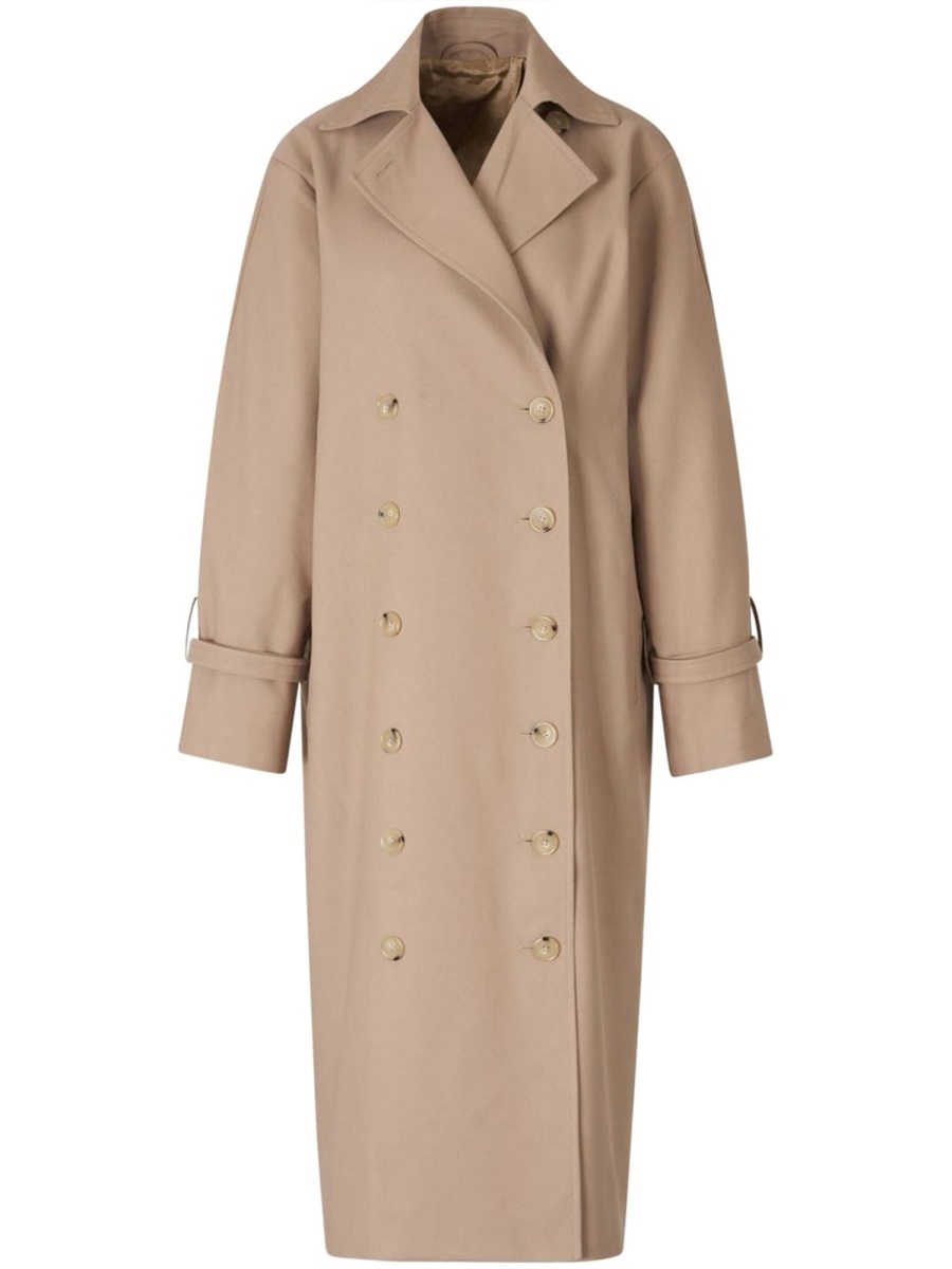 DOUBLE-BREASTED COTTON TRENCH COAT 243WRO1112FB0243KHAKI156 (TOTEME / コート ) | TOTEME (トーテム)