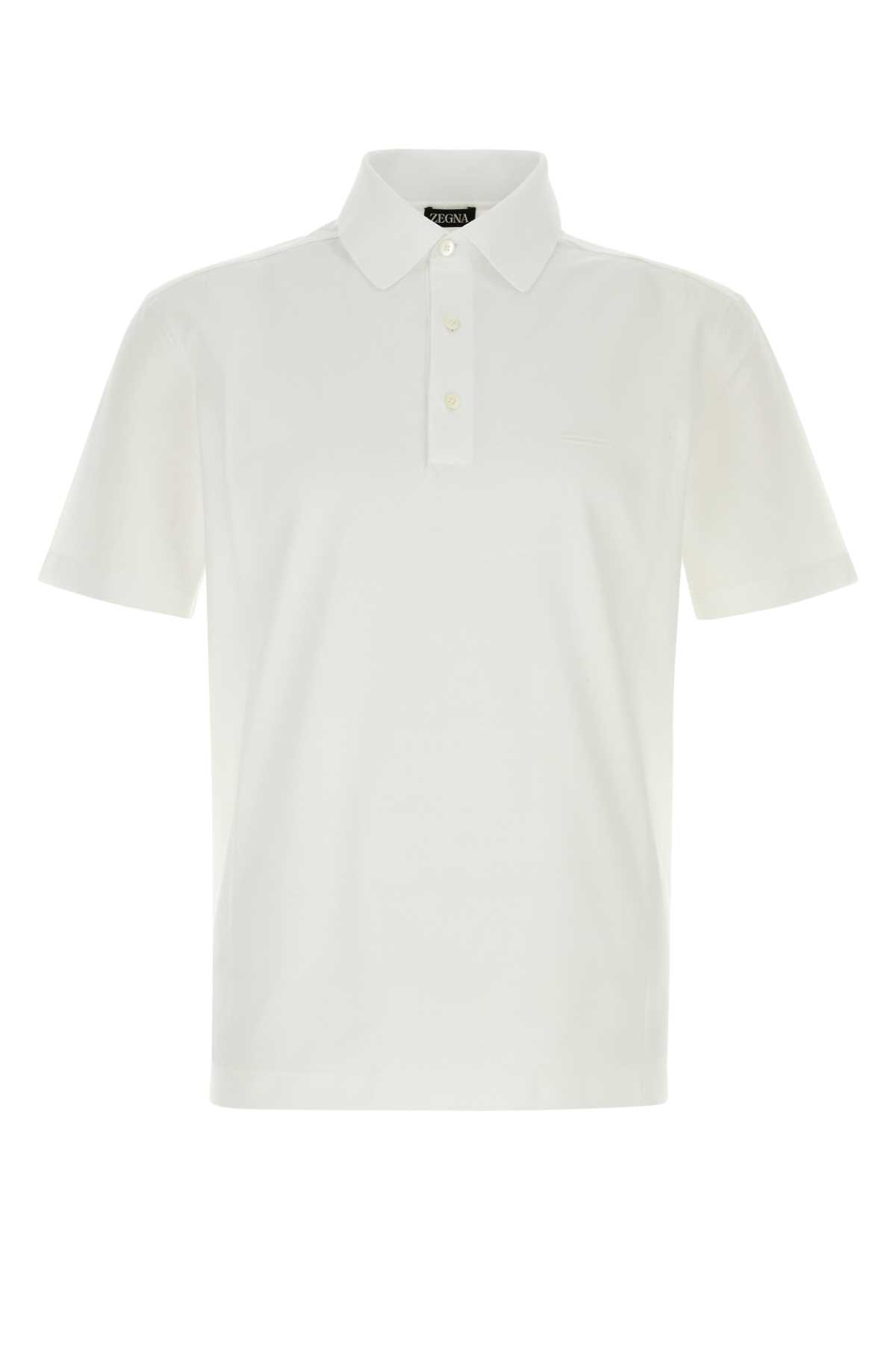 White piquet polo shirt RUH348A3H794N00 (ZEGNA / ポロシャツ ) | ZEGNA (ゼニア)