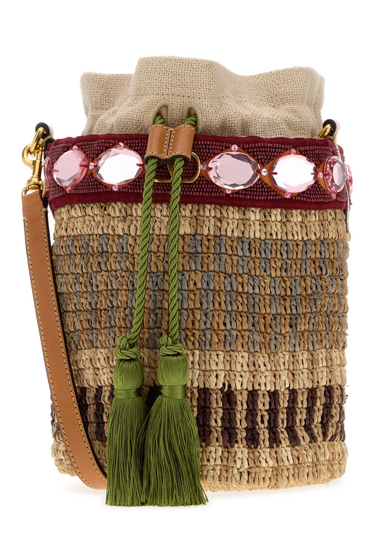 Embroidered raffia VLogo Signature bucket bag 8W2B0T10ZCDCXX (Valentino Garavani / ハンドバッグ・ショルダーバッグ ) | Valentino Garavani (ヴァレンティノ)(1)